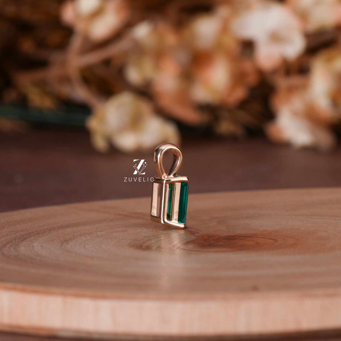 Emerald Cut Lab Pendant