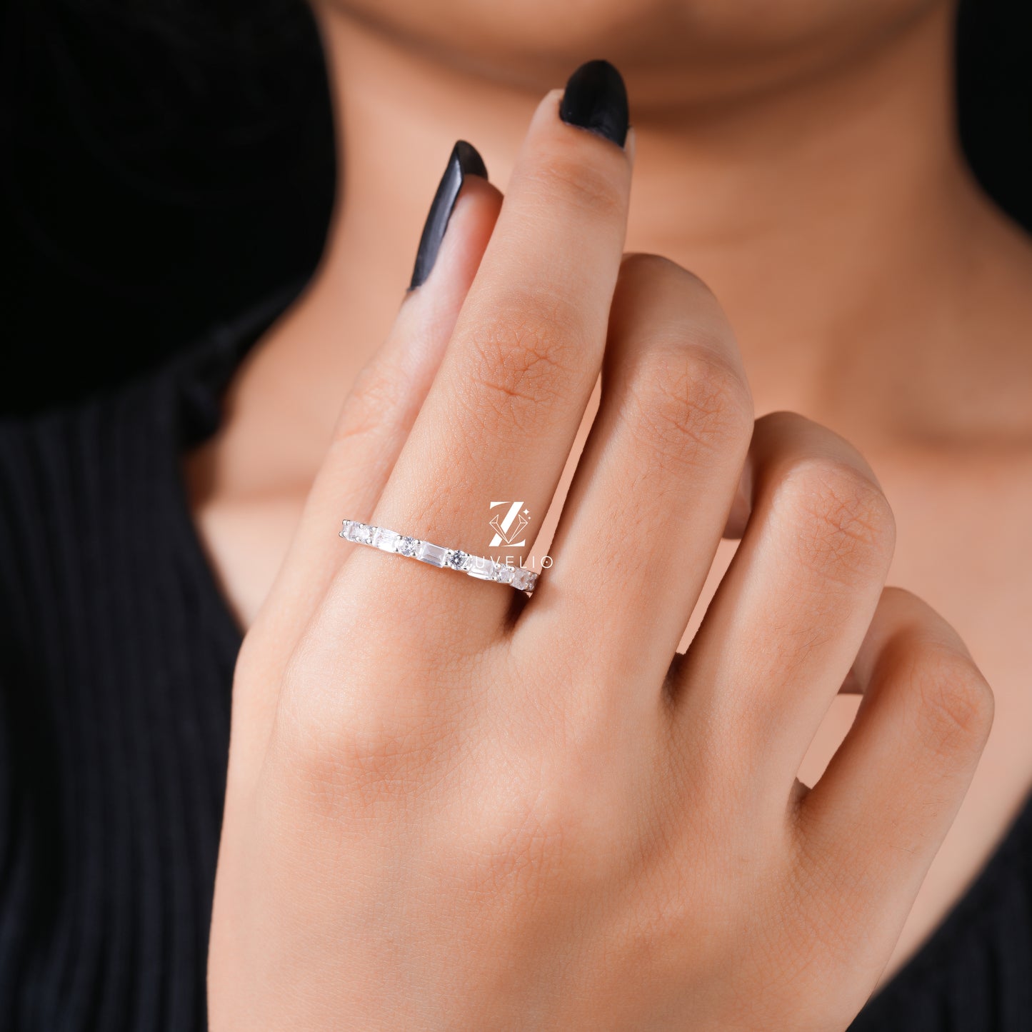 Baguette Round Eternity Band