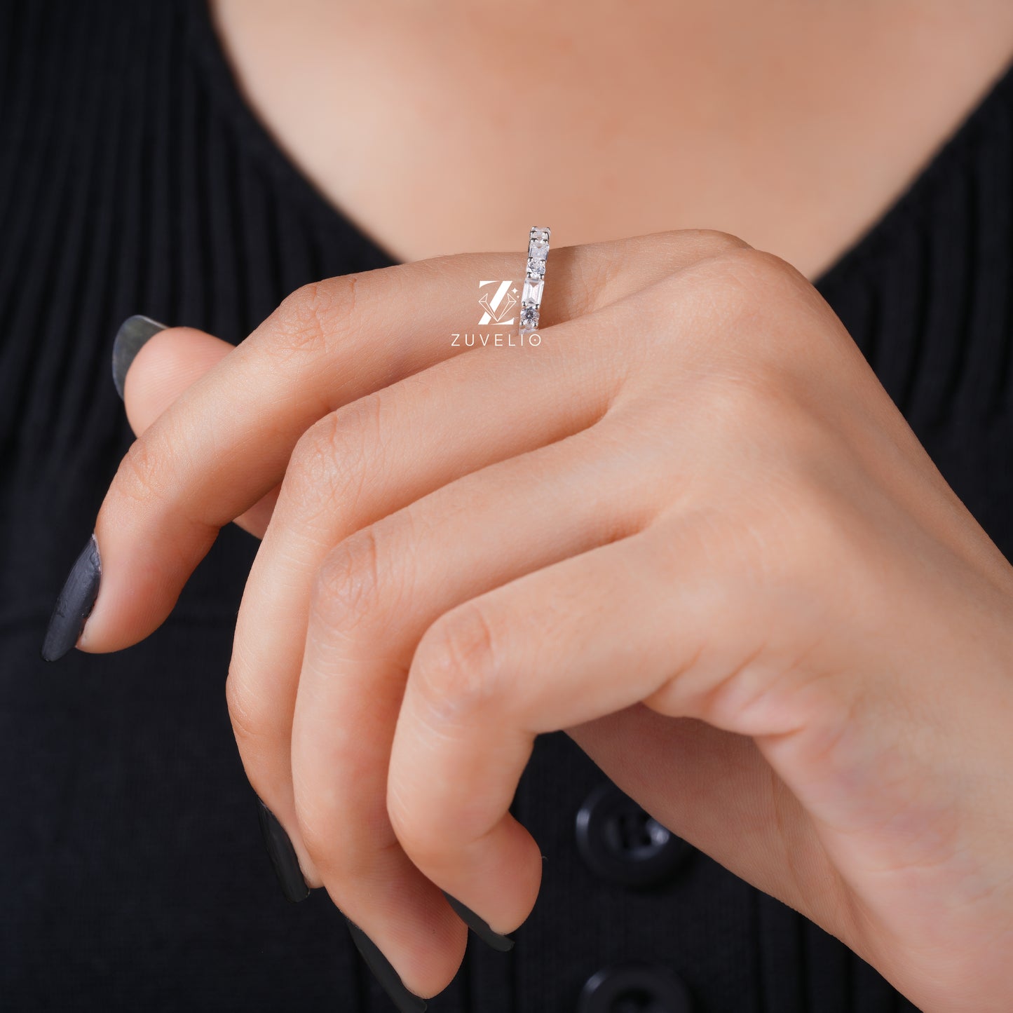 Baguette Round Eternity Band