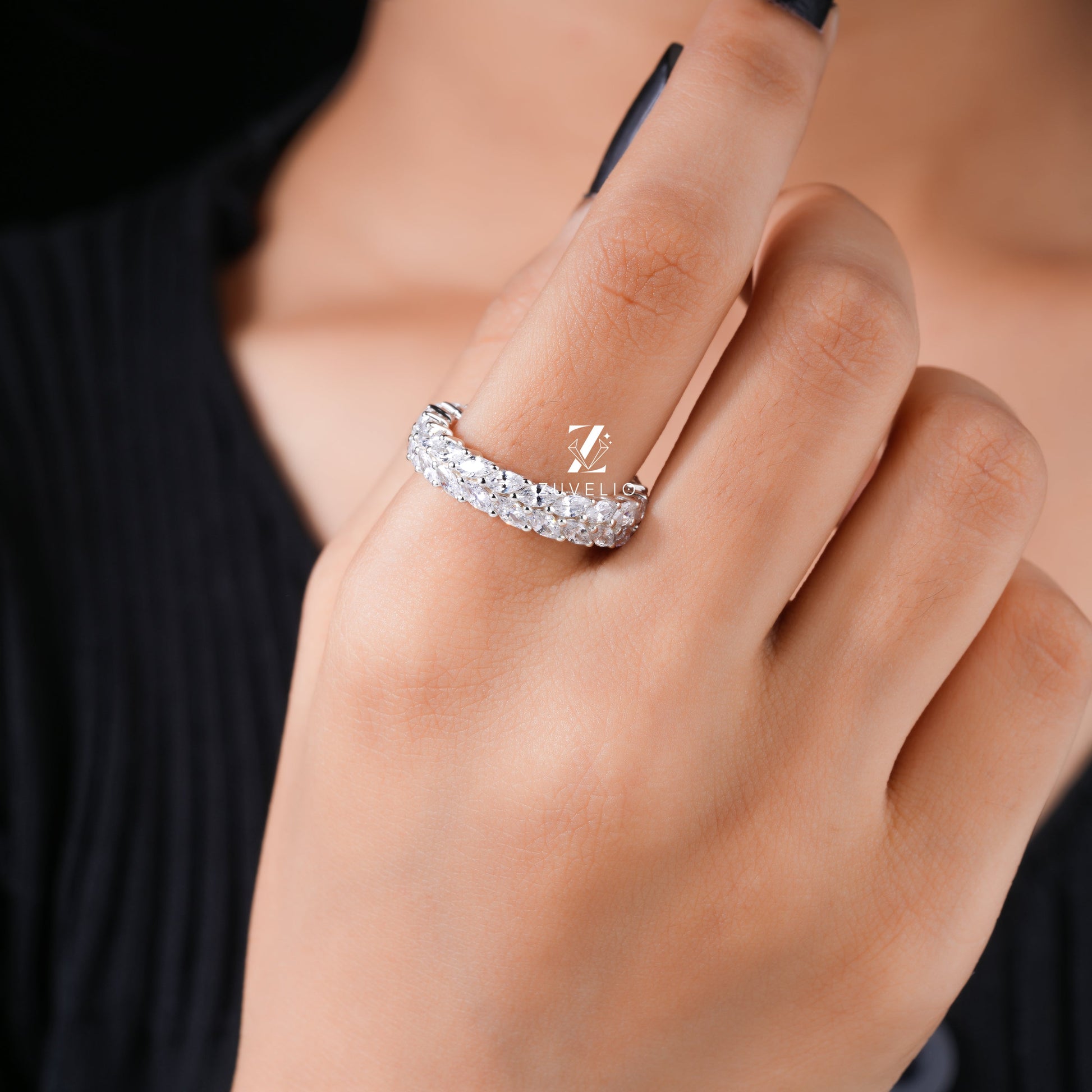 Marquise Cut Parallel Ring - Zuvelio.com