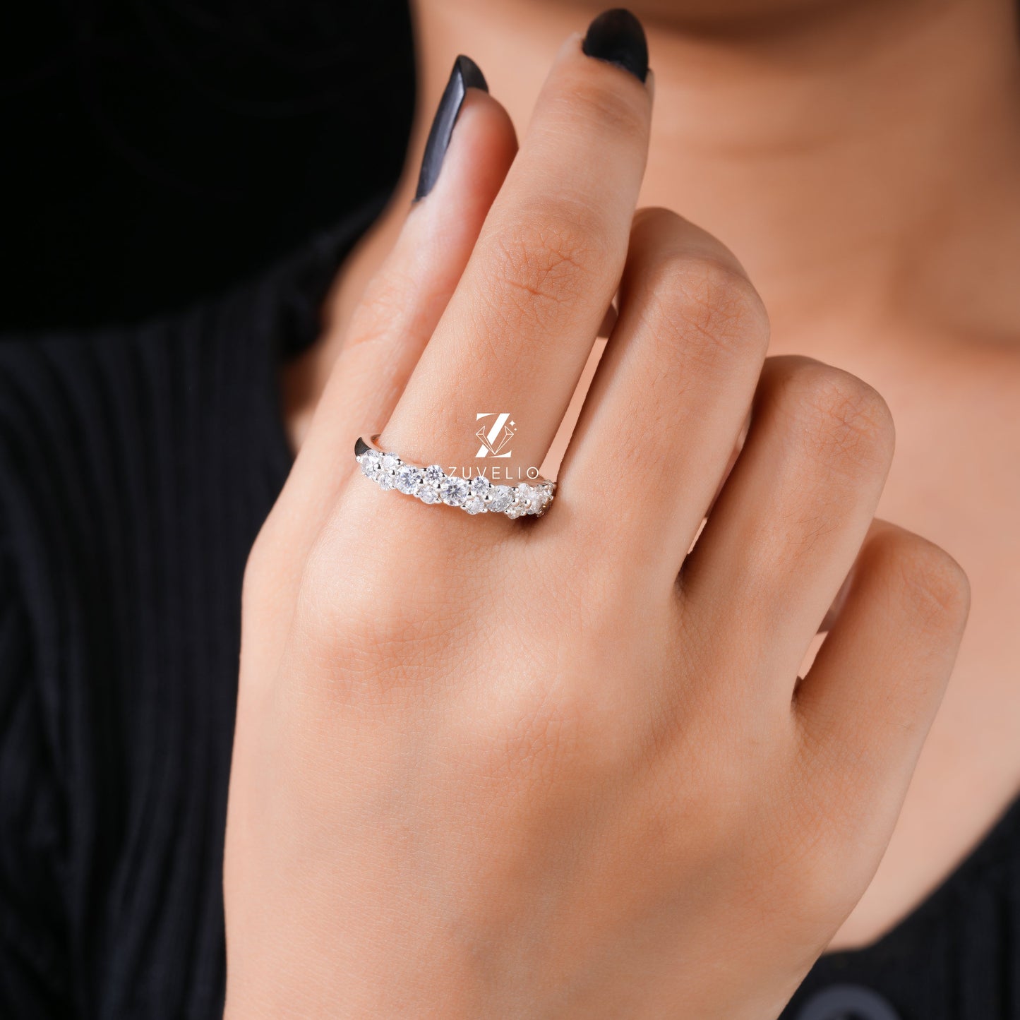 2.60 MM Round Moissanite Band - Zuvelio.com