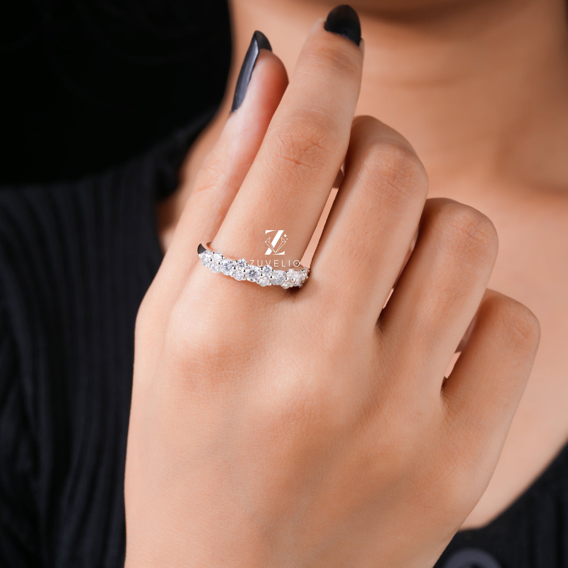 2.60 MM Round Moissanite Band - Zuvelio.com