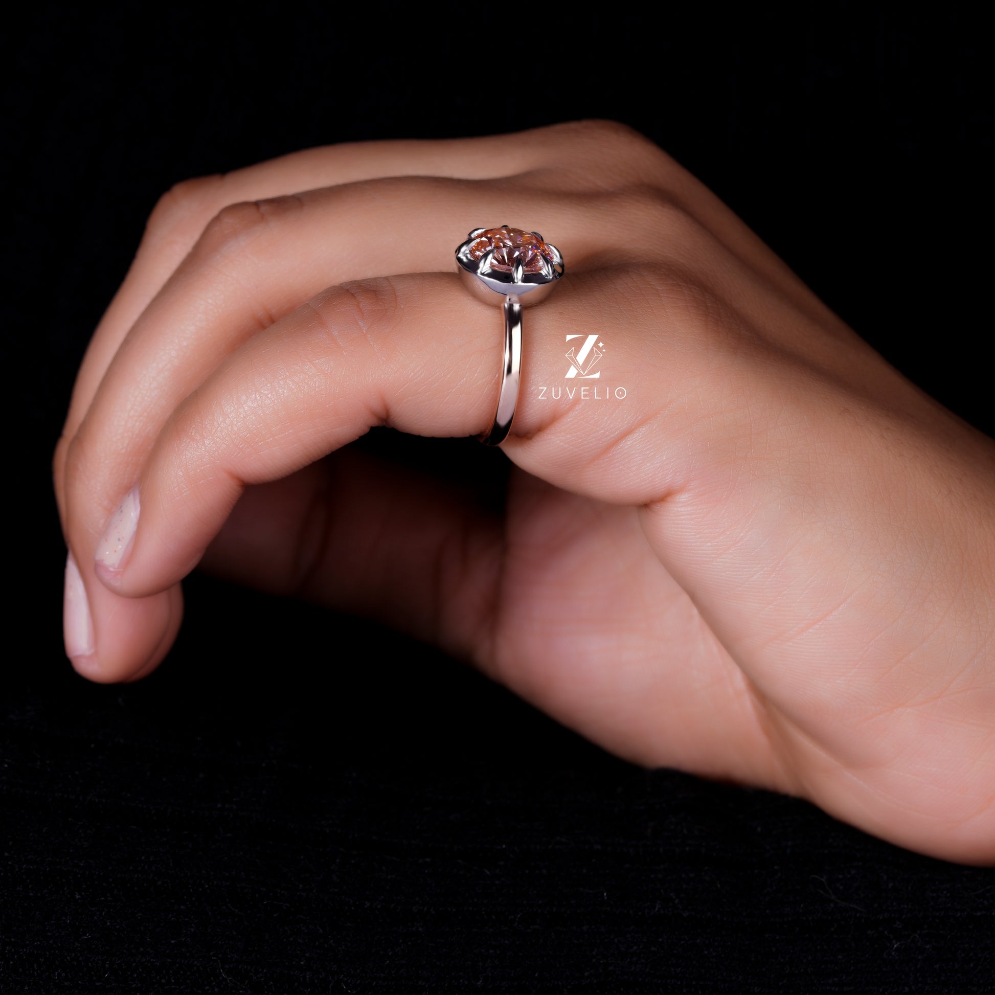 Round Cut Lab Diamond Engagement Ring