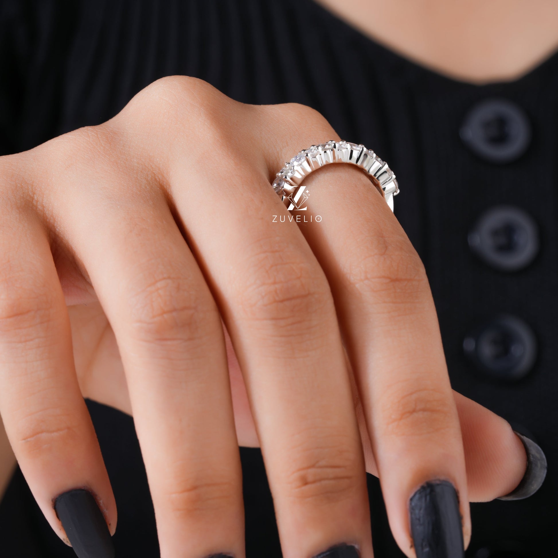 2.60 MM Round Moissanite Band - Zuvelio.com