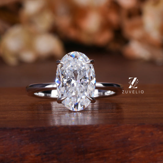 Oval Hidden Halo Solitaire