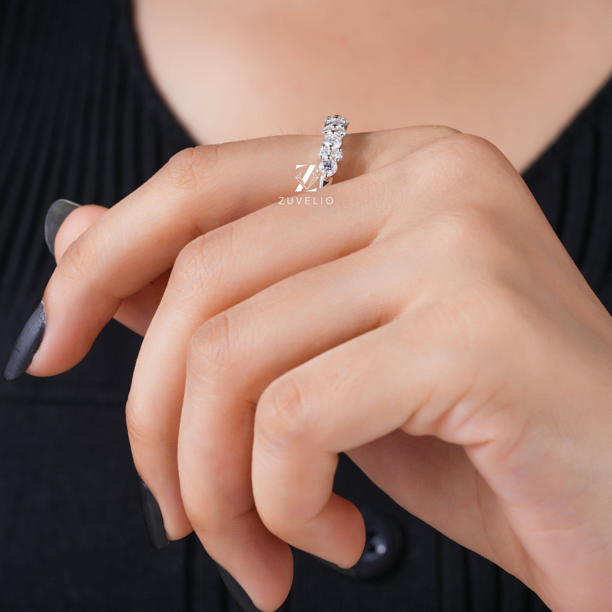 2.60 MM Round Moissanite Band - Zuvelio.com
