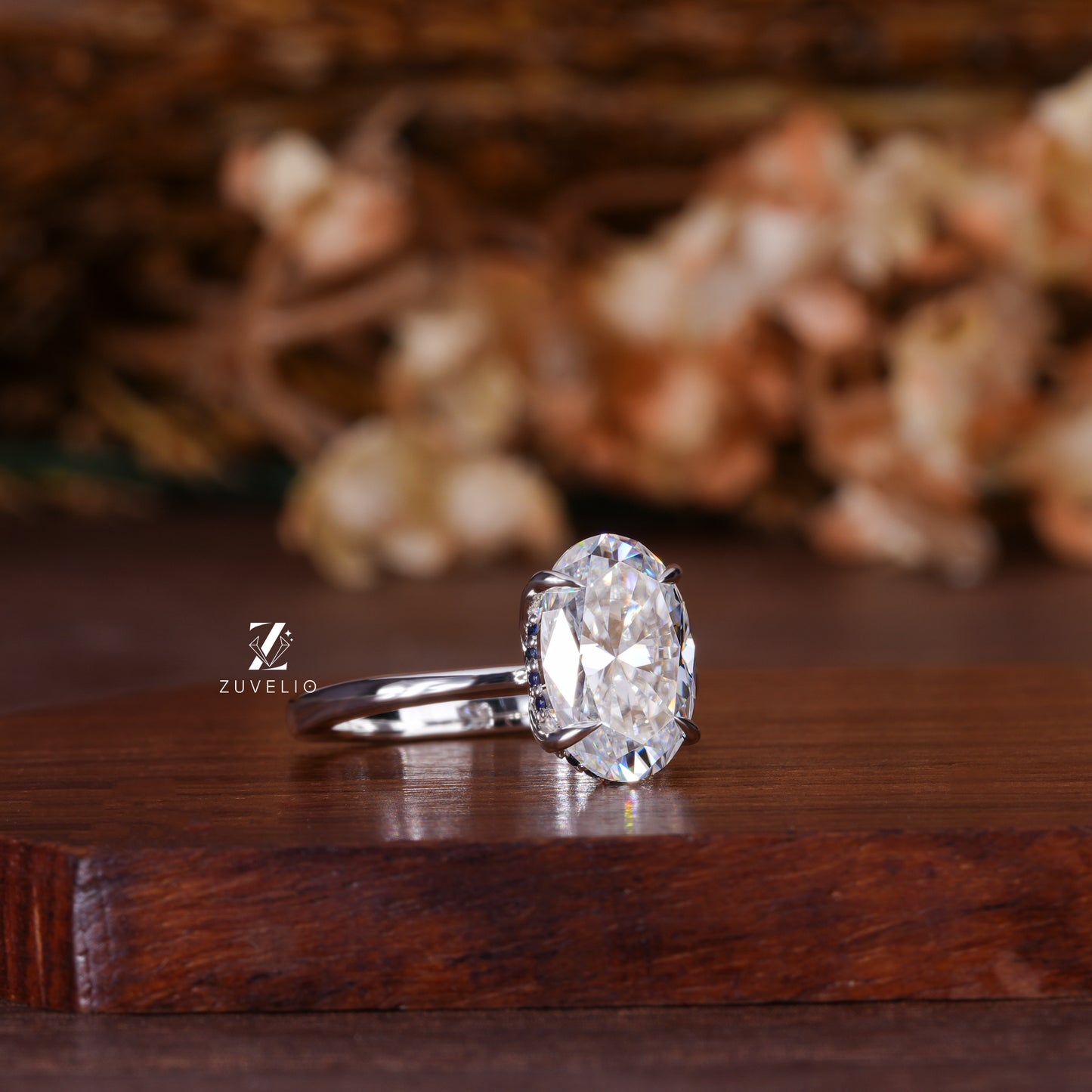 Oval Hidden Halo Solitaire