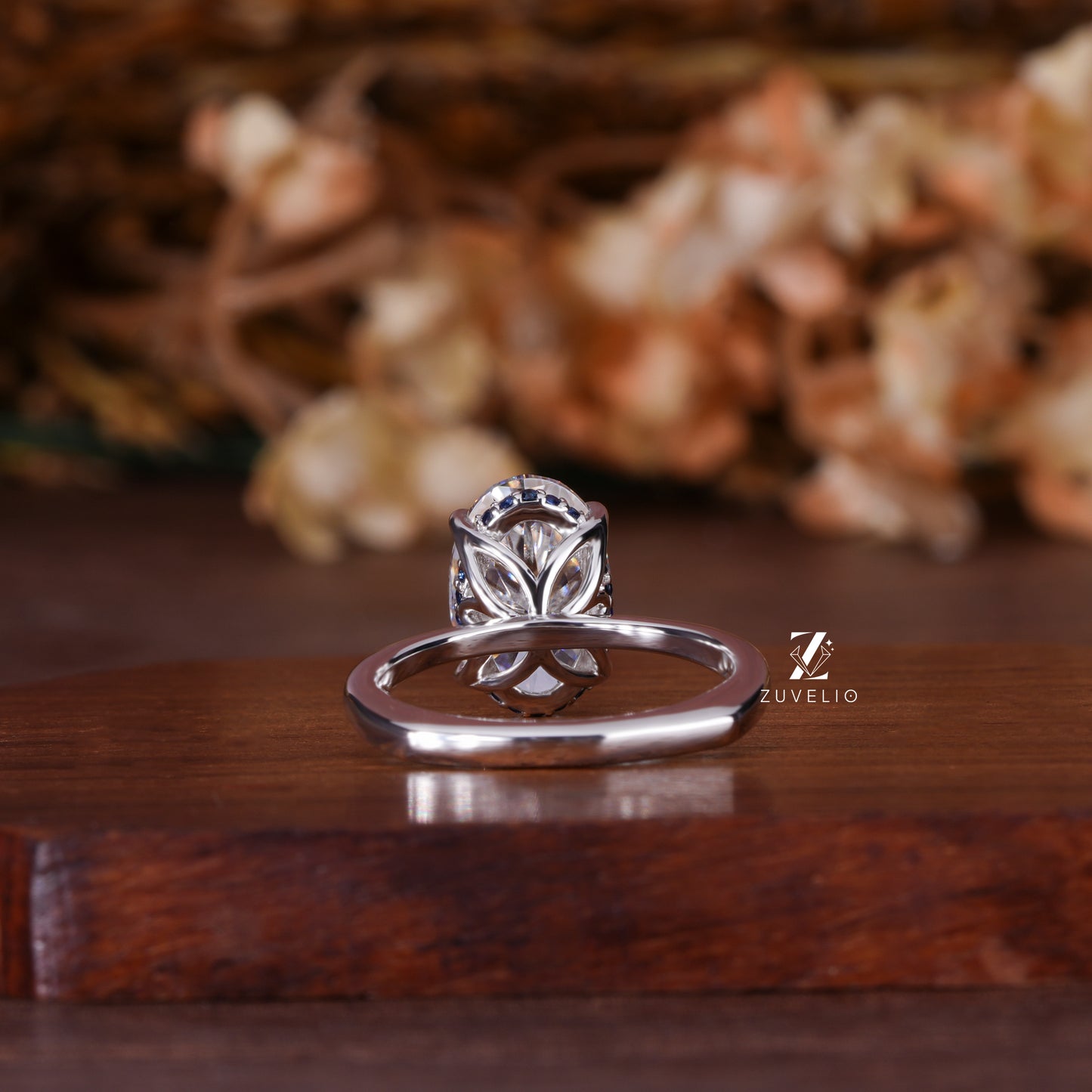 Oval Hidden Halo Solitaire