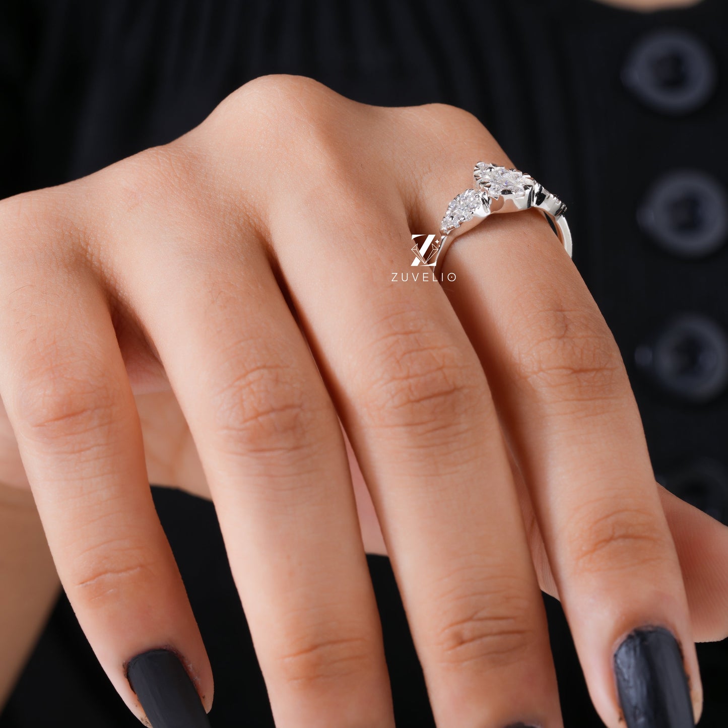 Round Pear Moissanite Ring - Zuvelio.com
