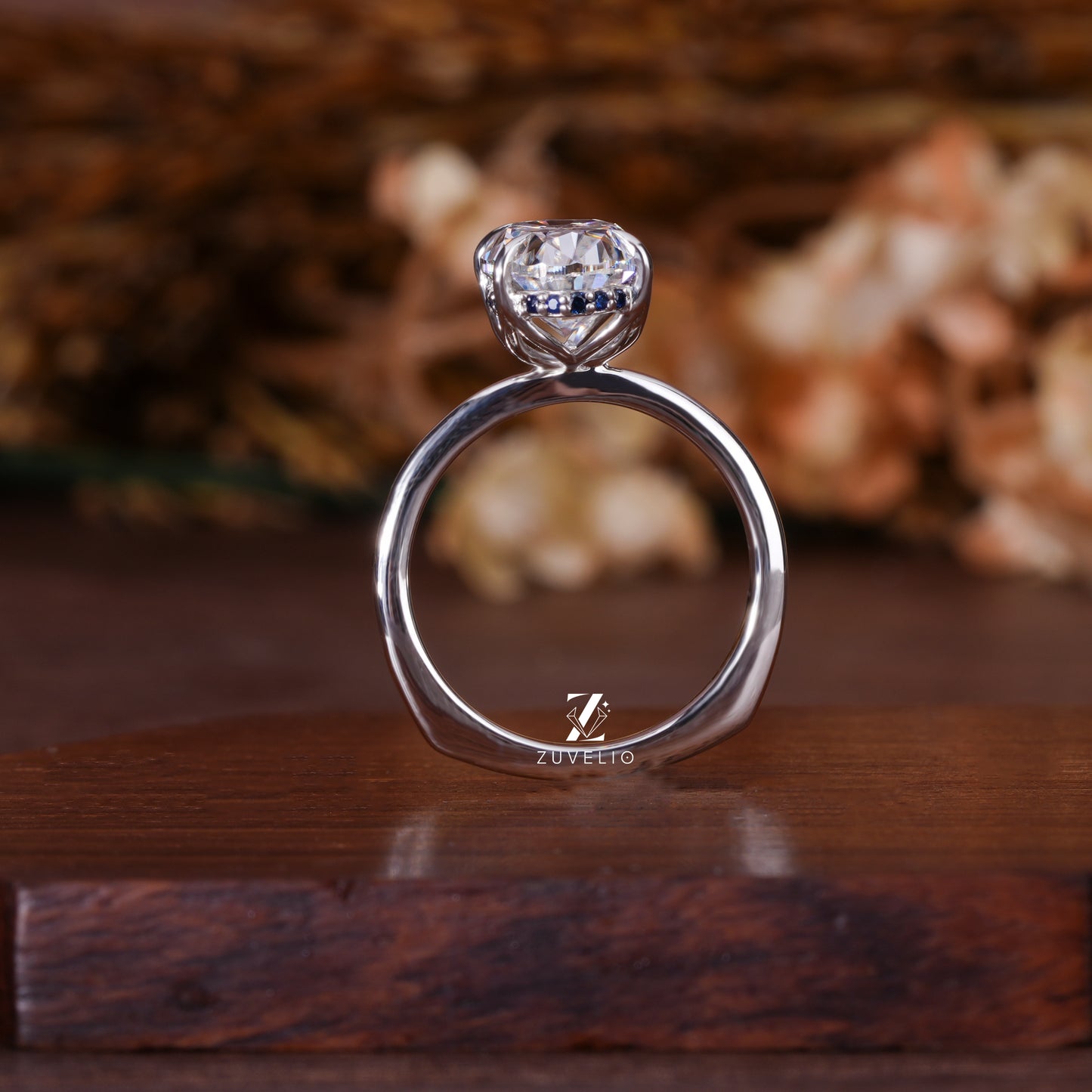 Oval Hidden Halo Solitaire