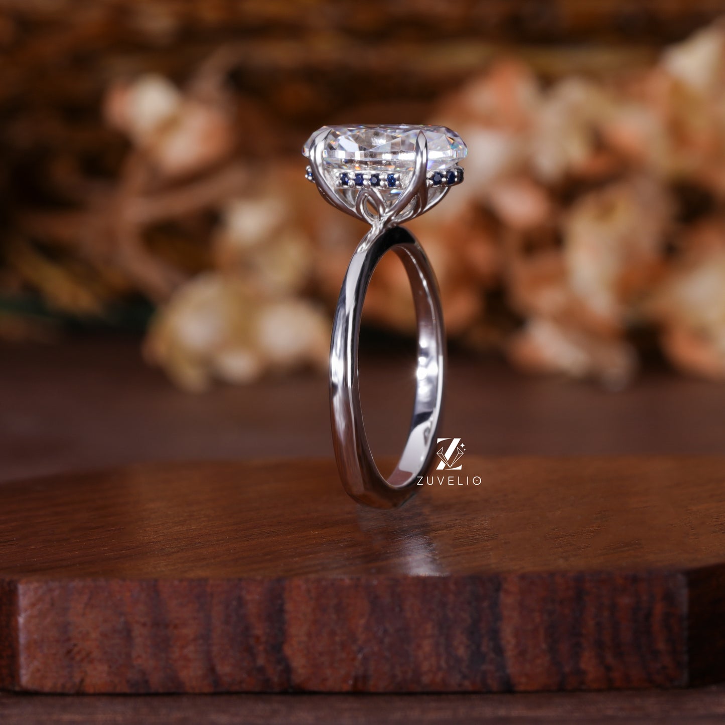 Oval Hidden Halo Solitaire