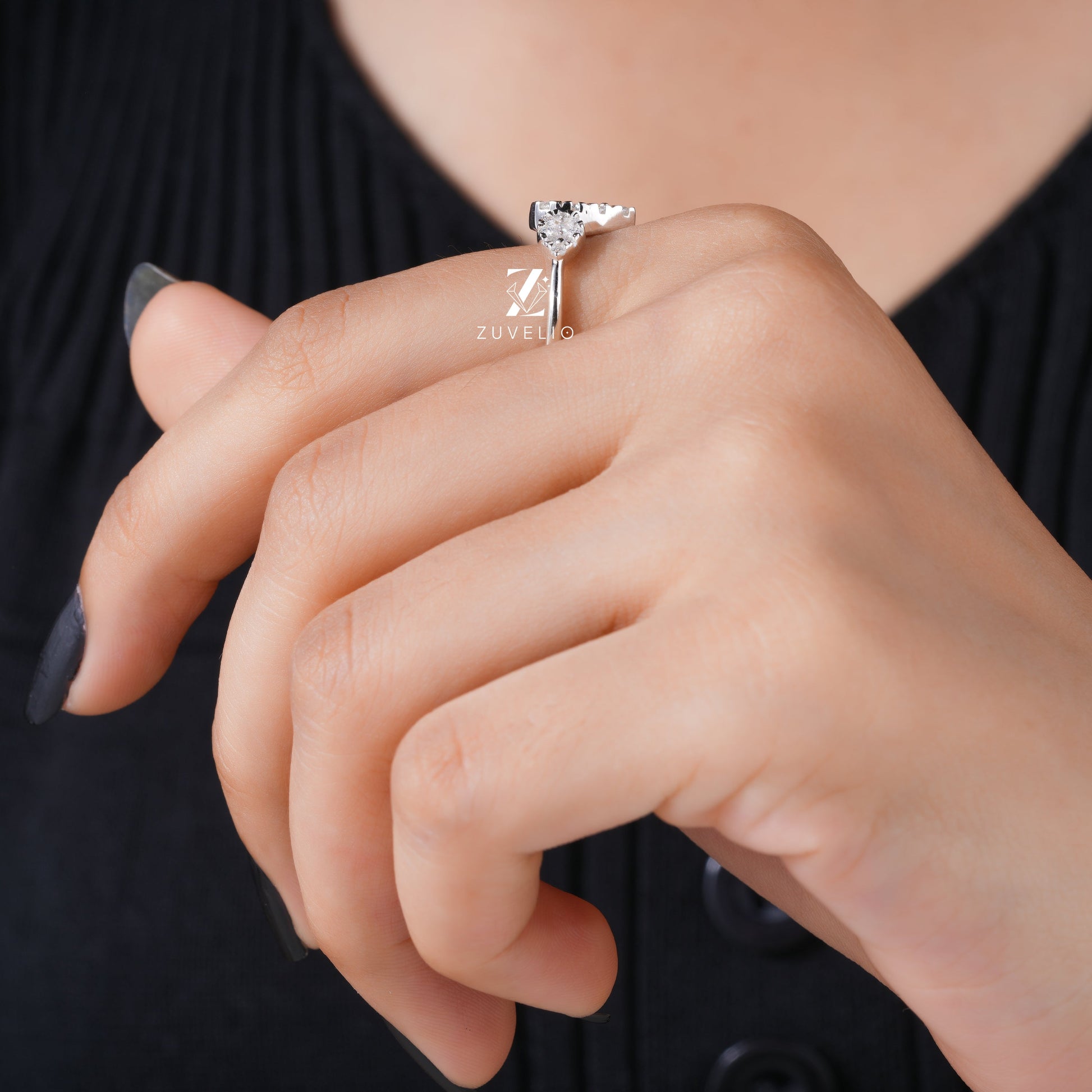 Round Pear Moissanite Ring - Zuvelio.com