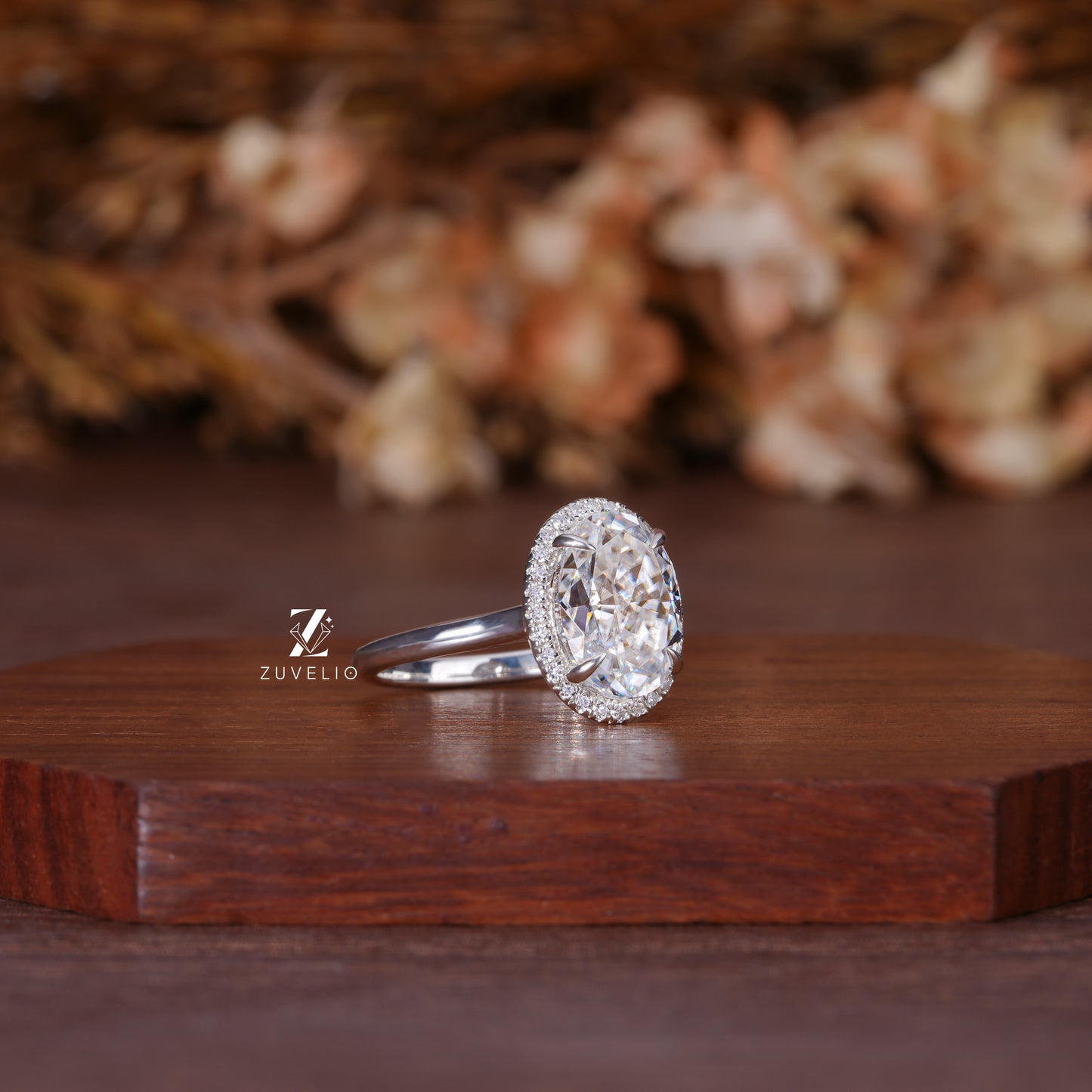 Oval Halo Cathedral Ring