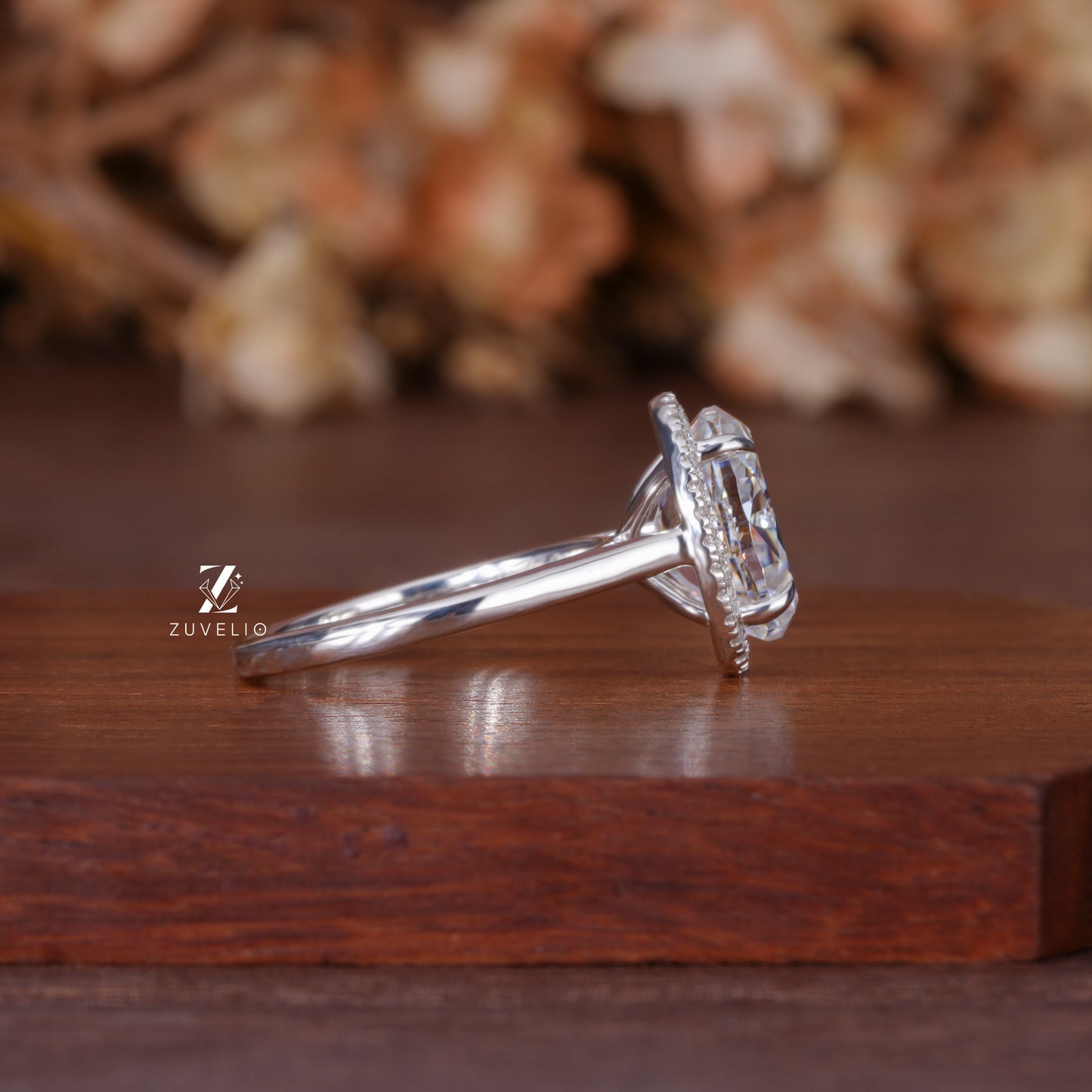 Oval Halo Cathedral Ring