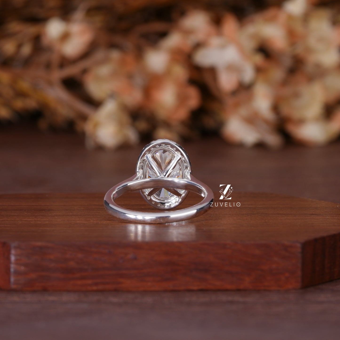 Oval Halo Cathedral Ring