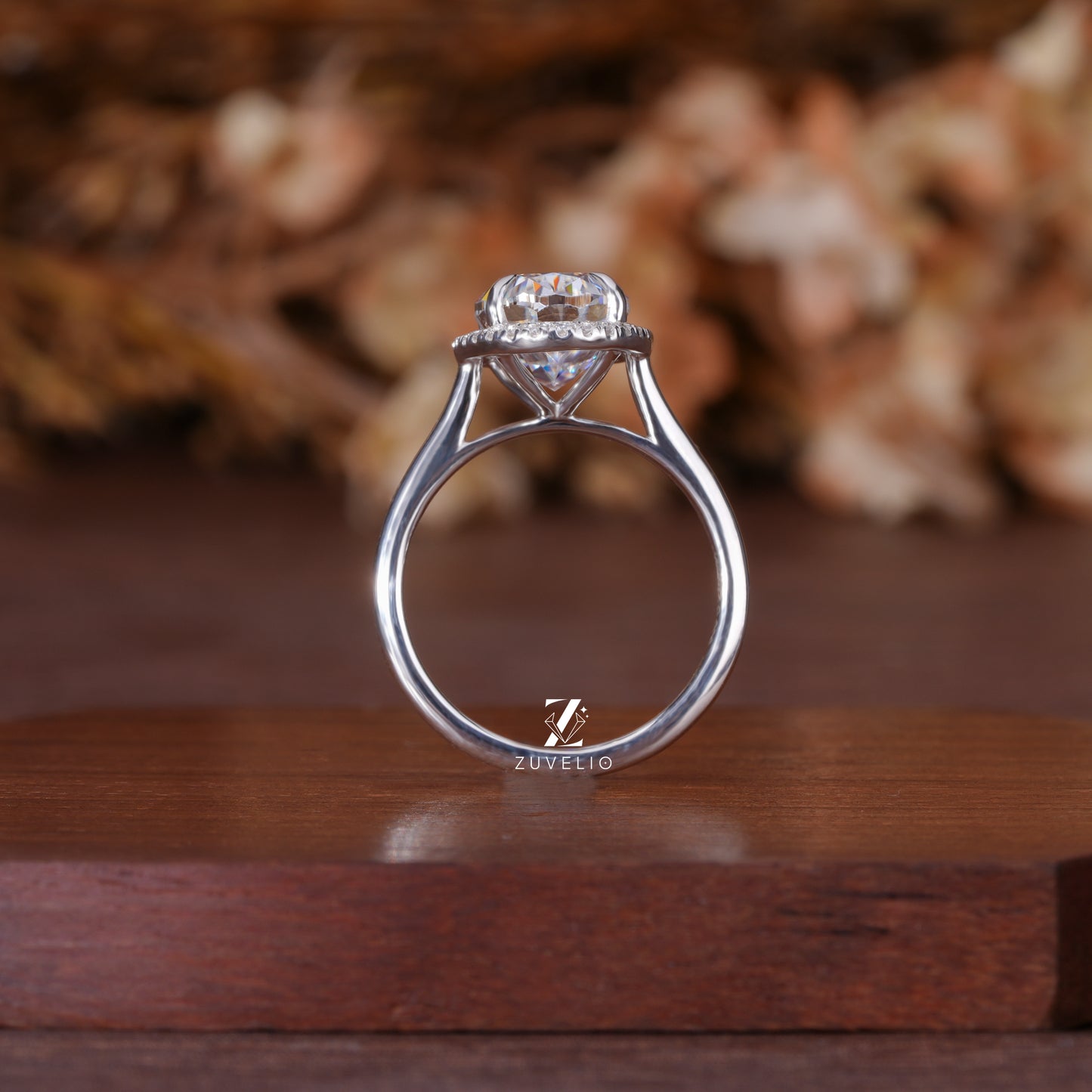 Oval Halo Cathedral Ring