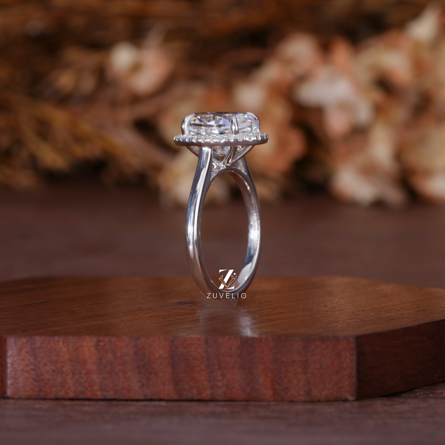 Oval Halo Cathedral Ring