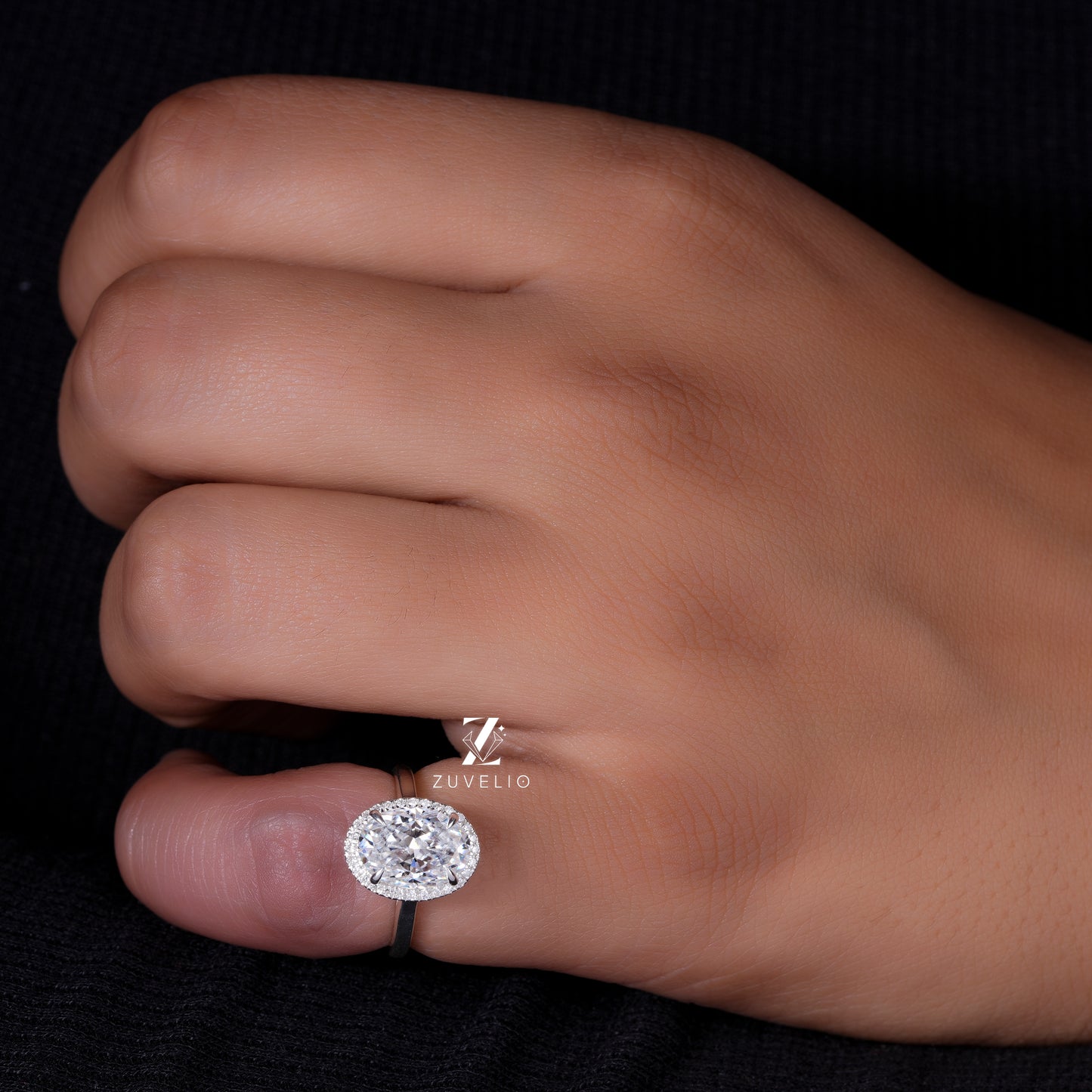 Oval Halo Cathedral Ring