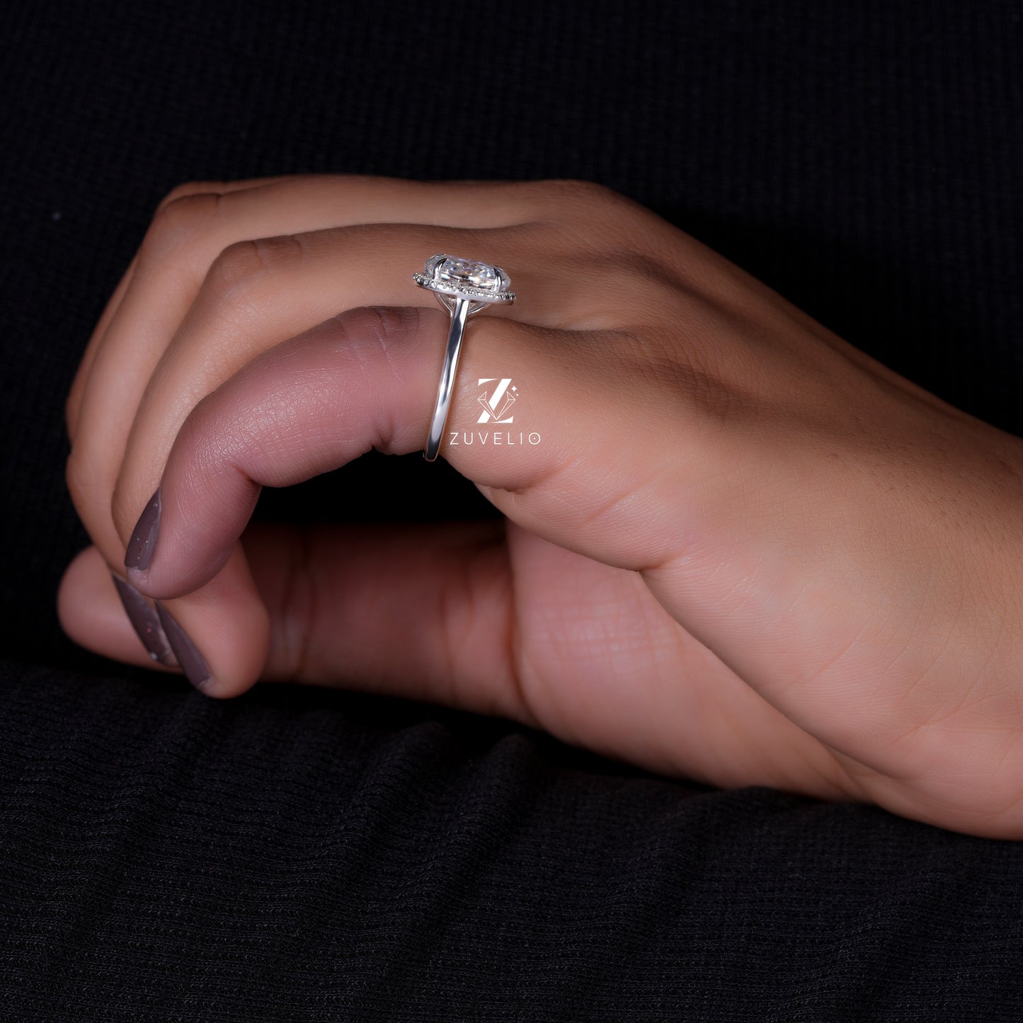 Oval Halo Cathedral Ring
