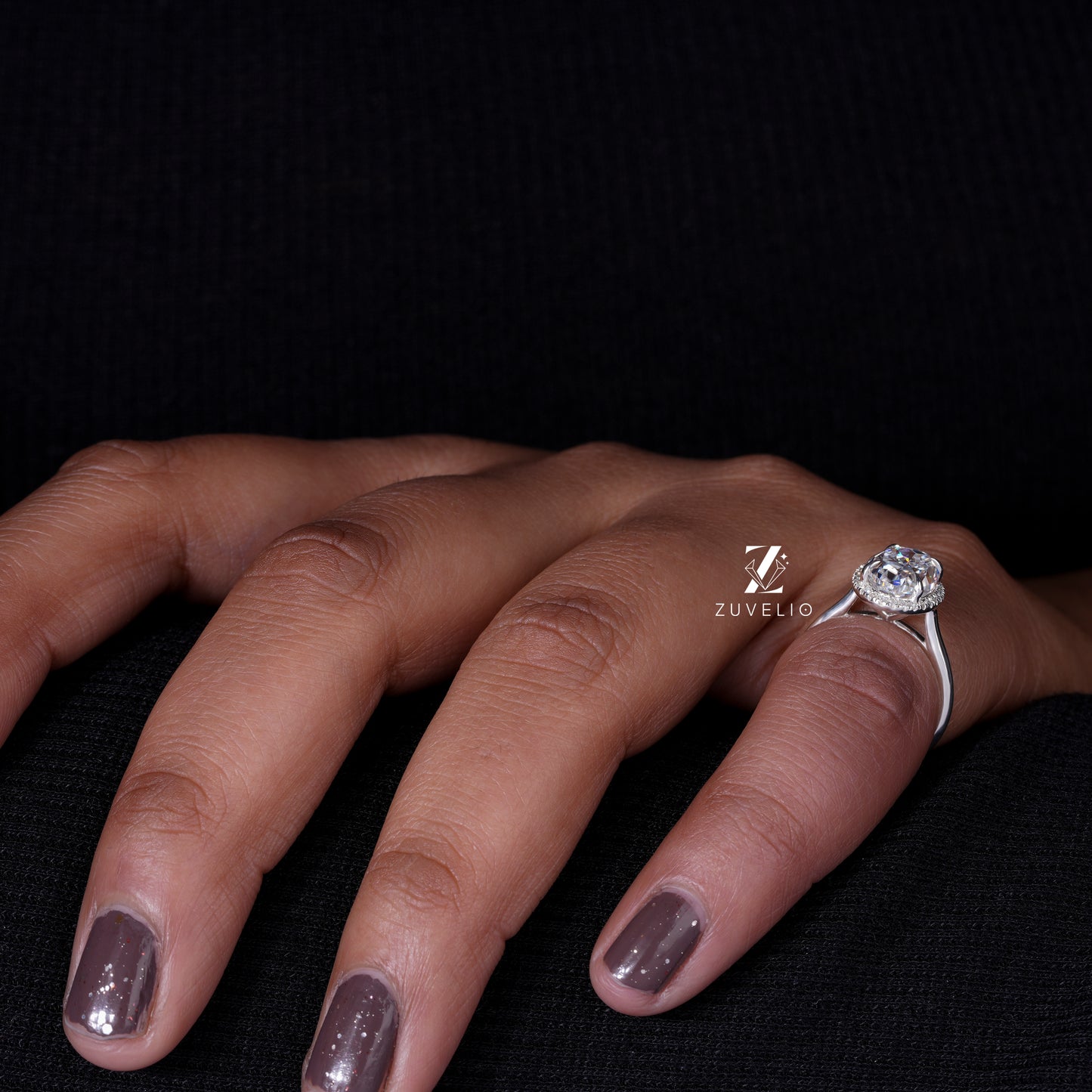 Oval Halo Cathedral Ring