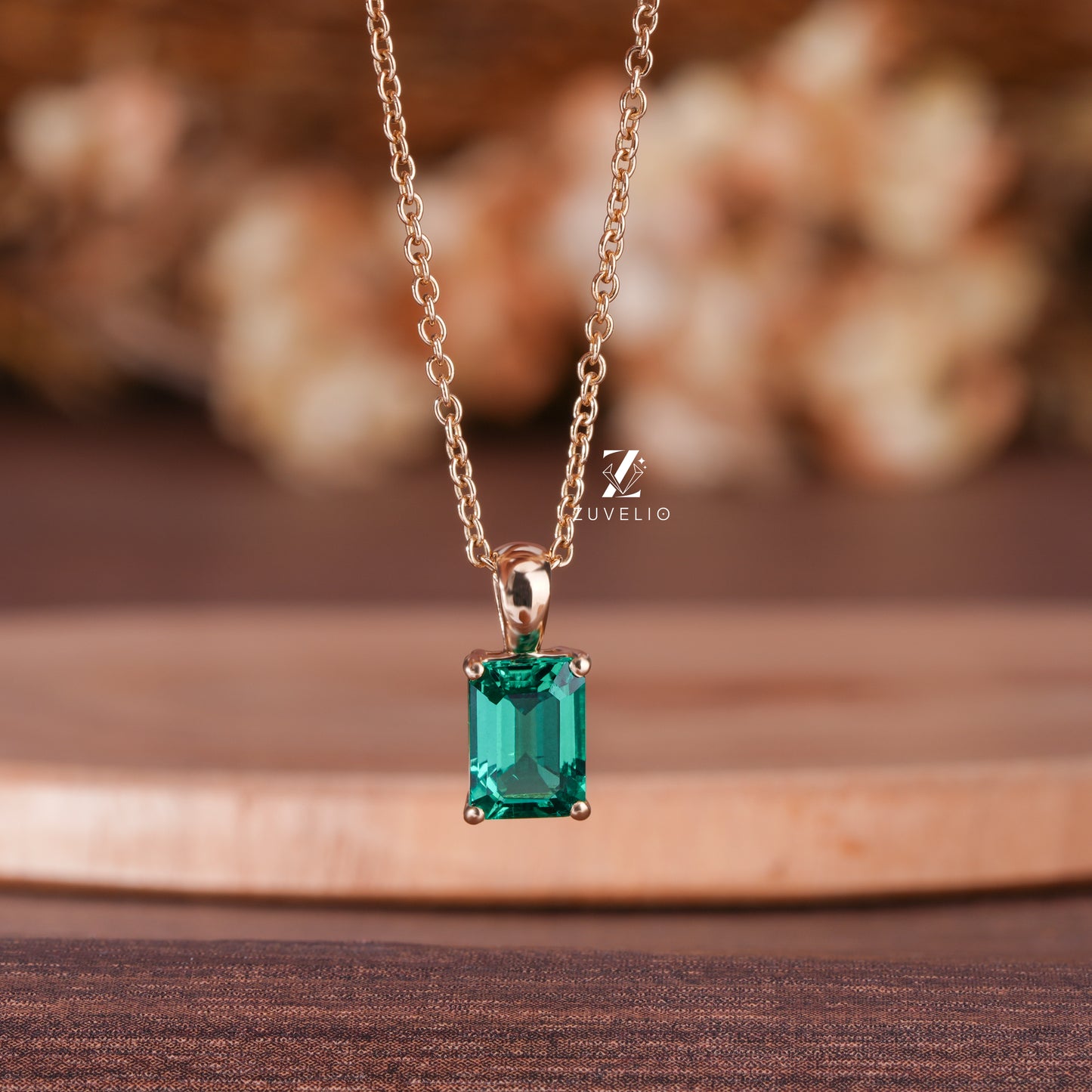 Emerald Cut Lab Pendant