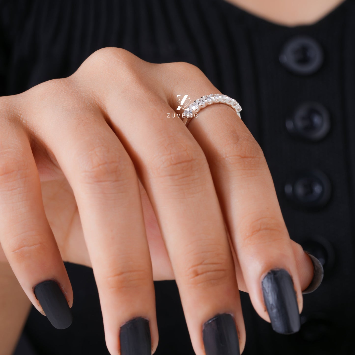 3x2 Oval Diamond Band | Elegant Luxury Wedding Rings | Zuvelio - Zuvelio.com