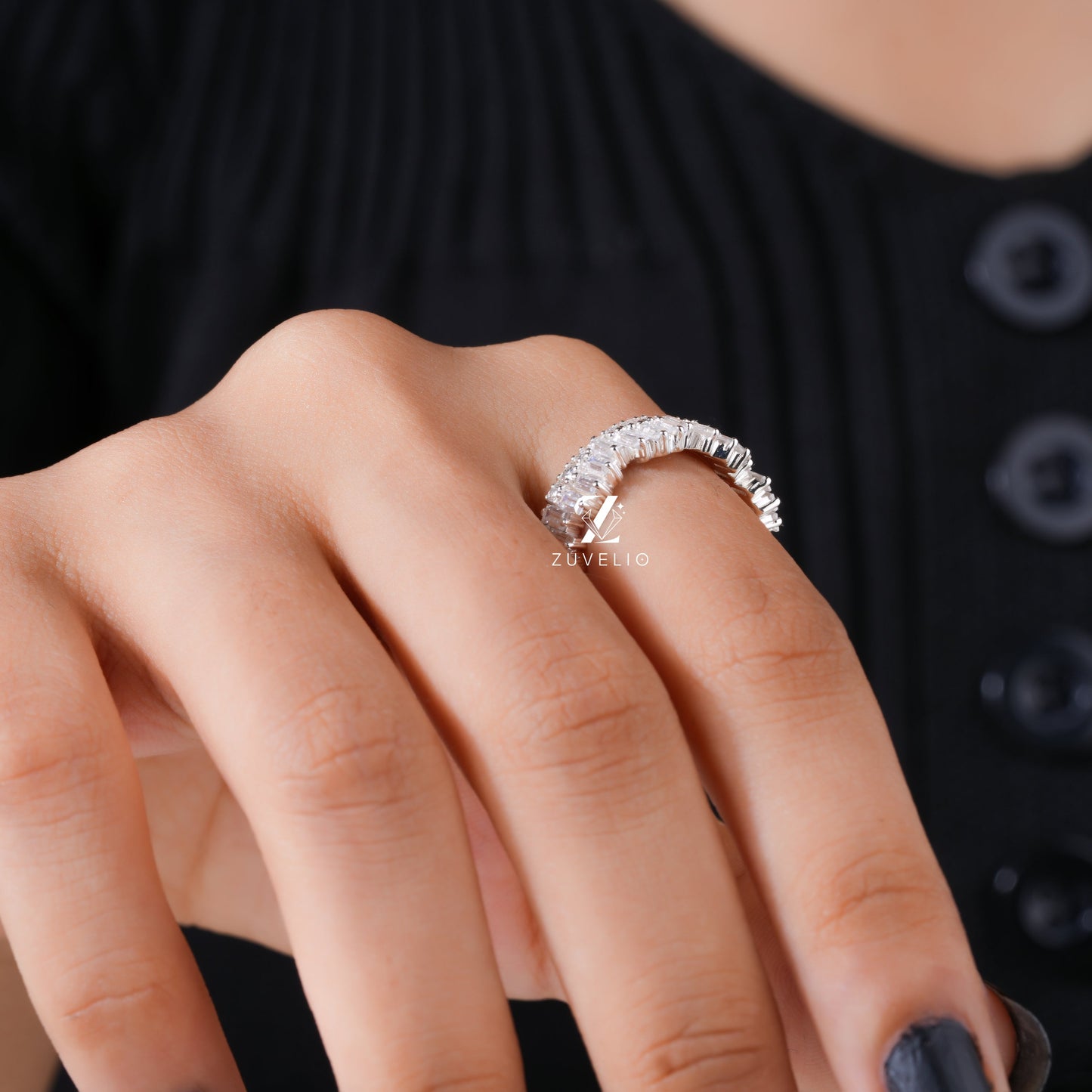 Baguette Cut Moissanite Band - Zuvelio.com