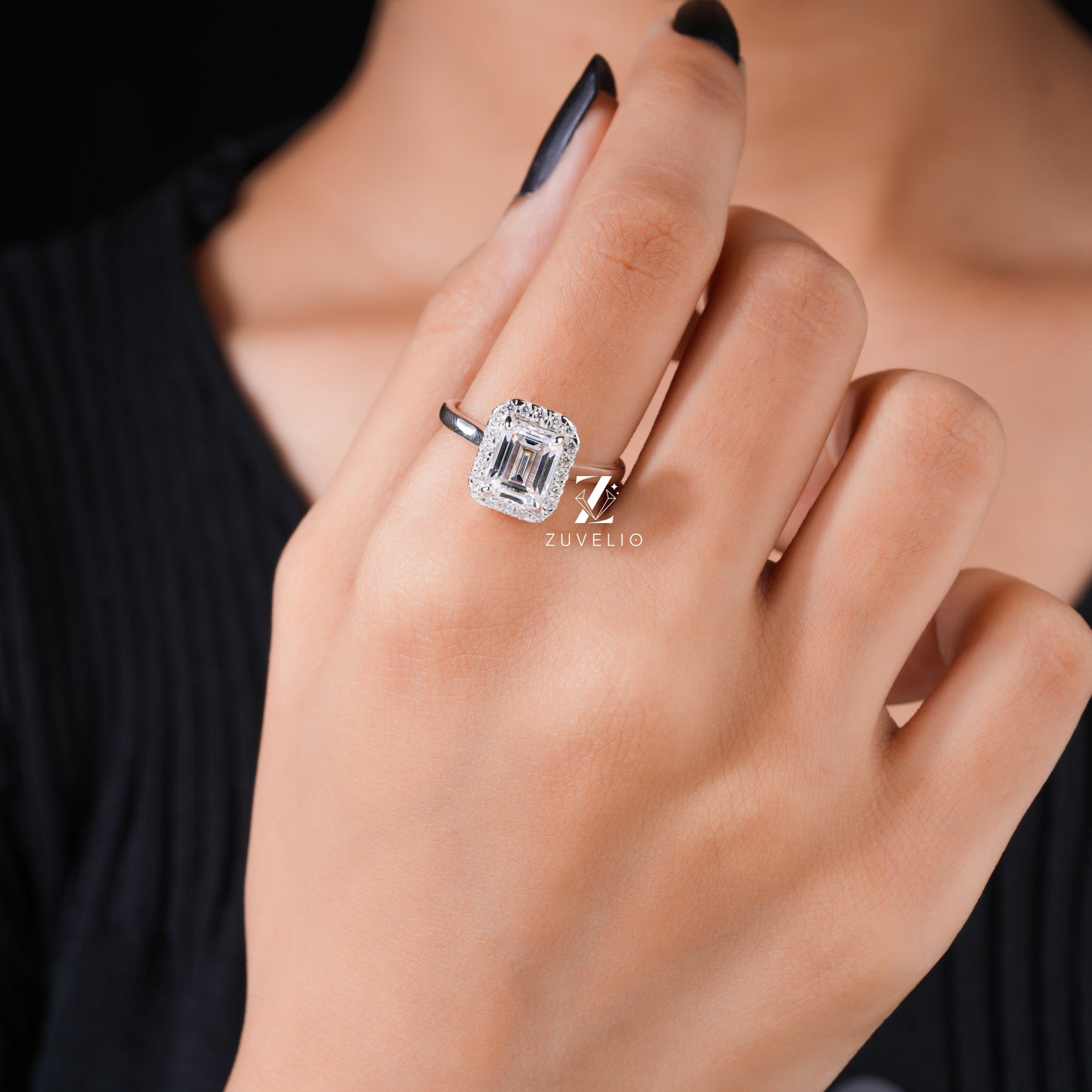 Emerald Cut Moissanite Ring - Zuvelio.com