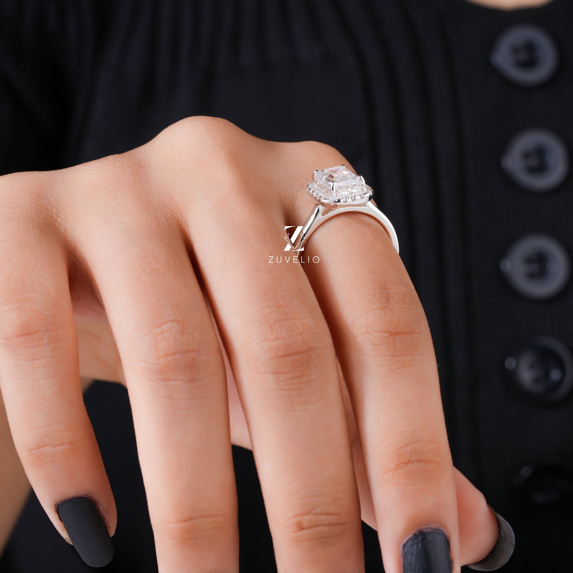 Emerald Cut Moissanite Ring - Zuvelio.com