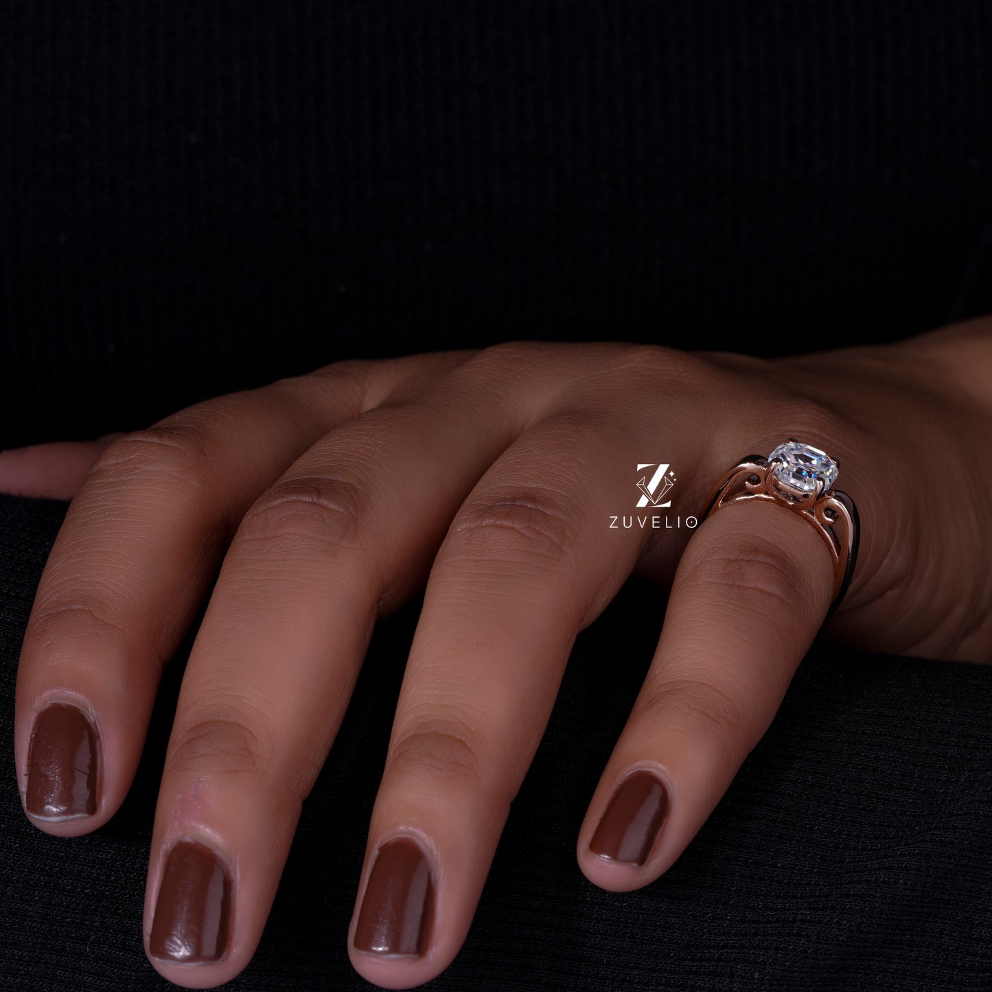 Octagon Moissanite Engagement Ring