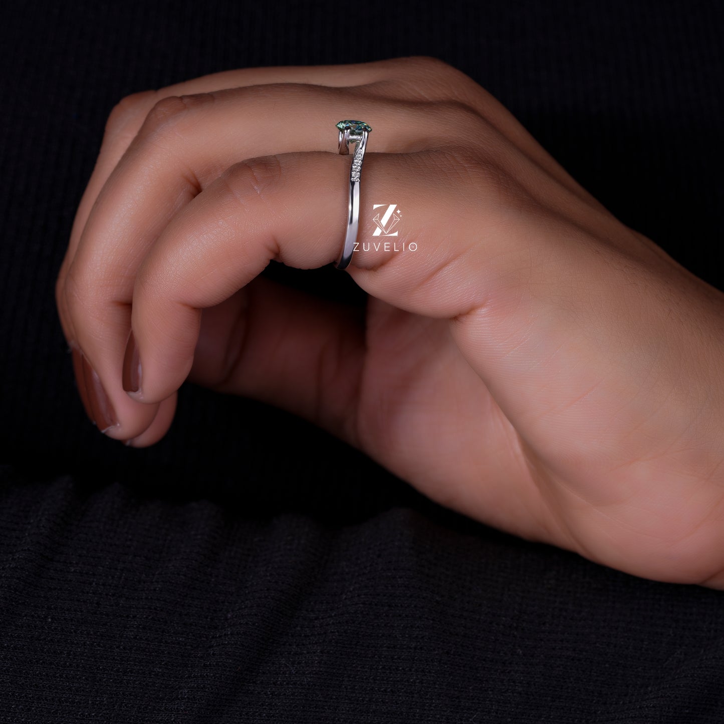 Light Green Moissanite Ring
