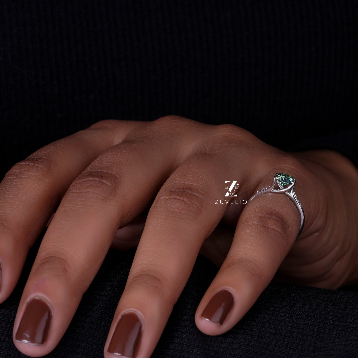 Light Green Moissanite Ring