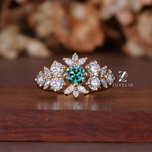 Round Moissanite Cluster Ring