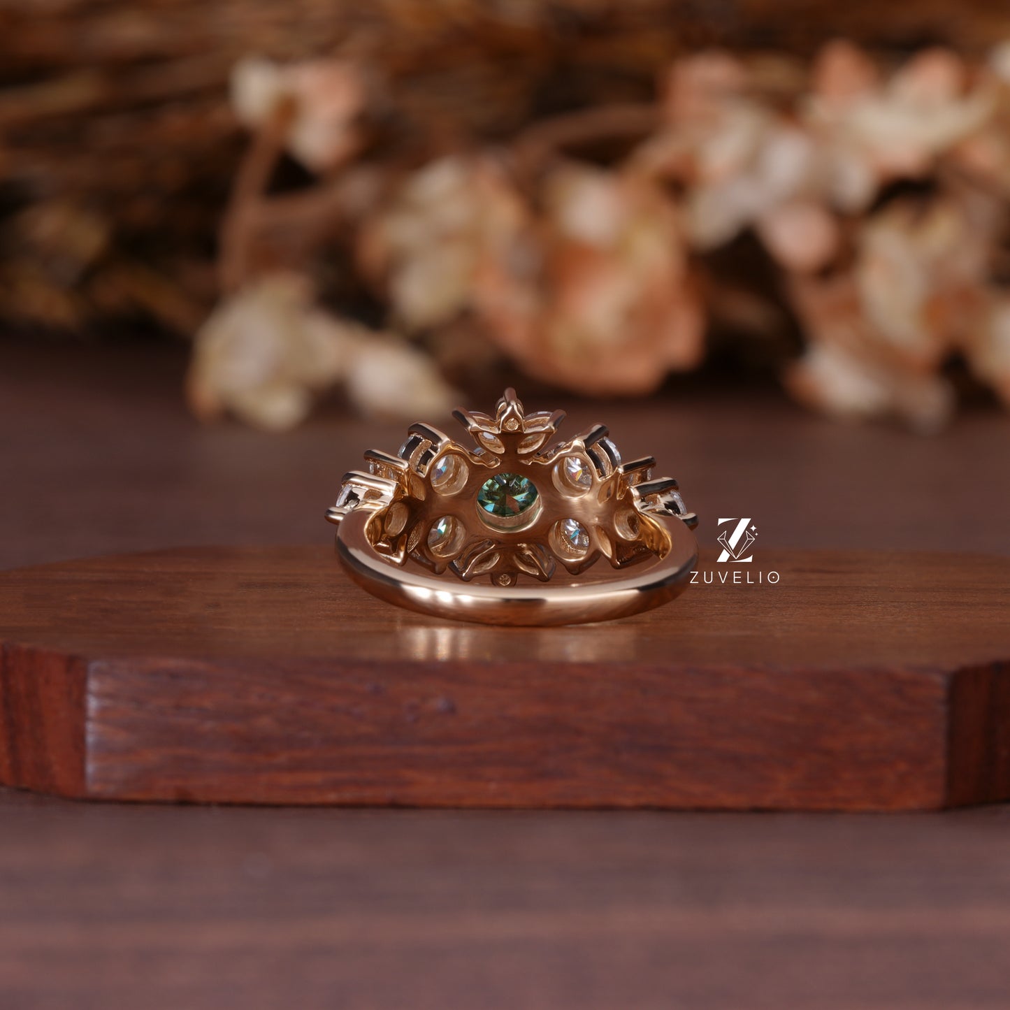Round Moissanite Cluster Ring
