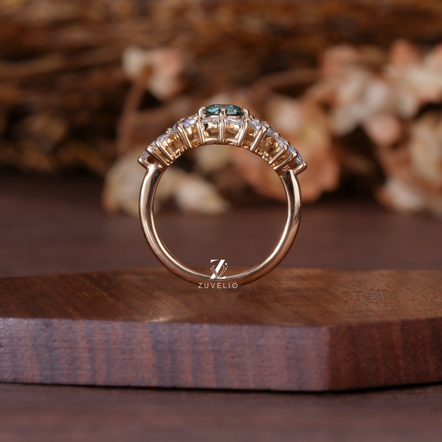 Round Moissanite Cluster Ring