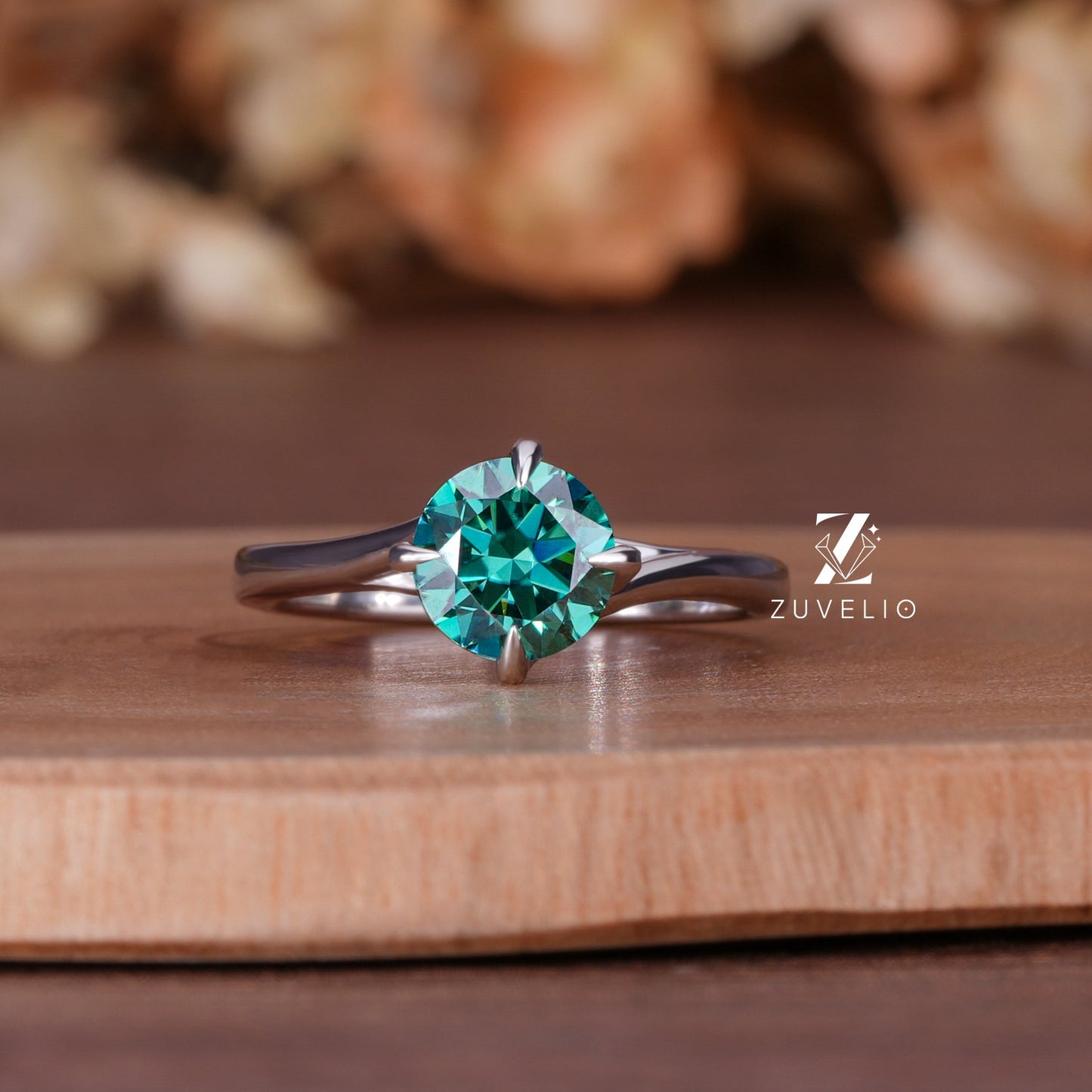 Dark Green Round Cut