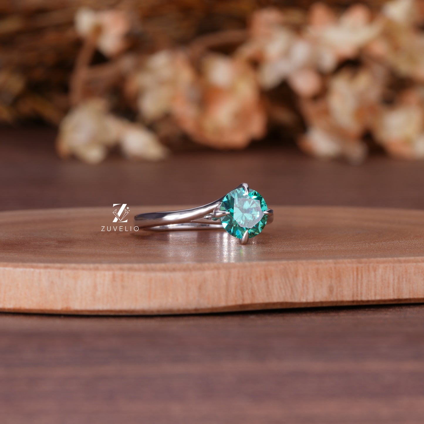 Dark Green Round Cut