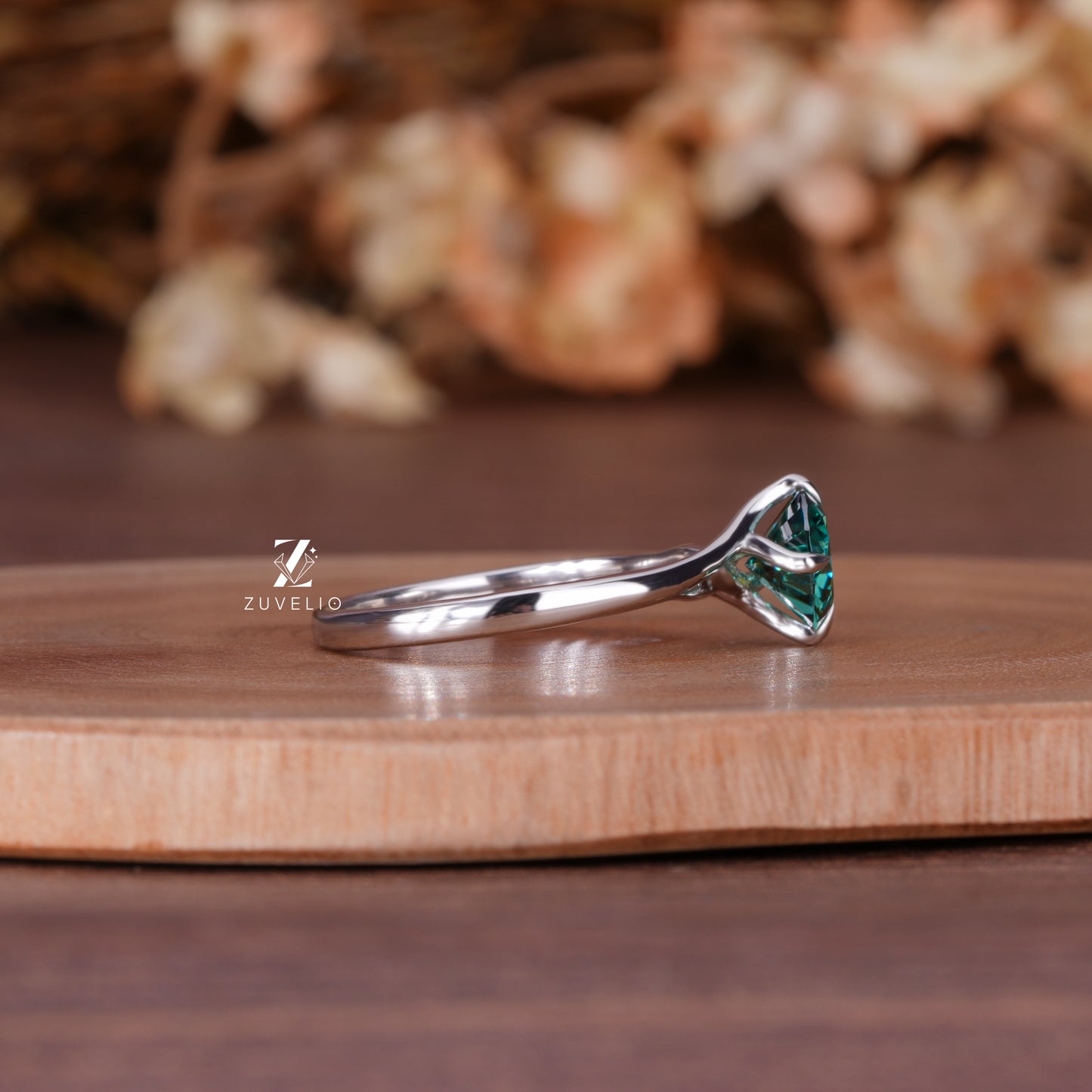 Dark Green Round Cut