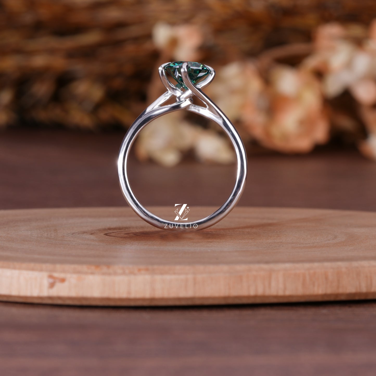 Dark Green Round Cut