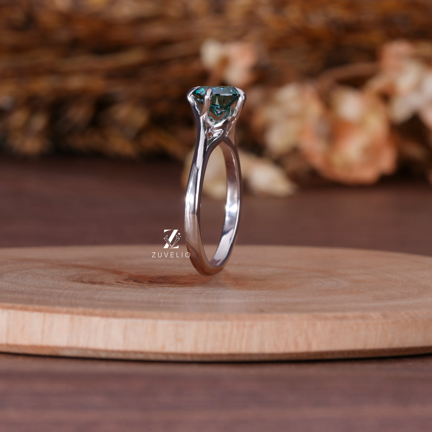 Dark Green Round Cut