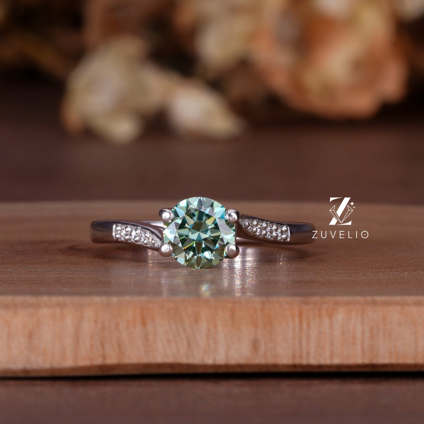 Light Green Moissanite Ring