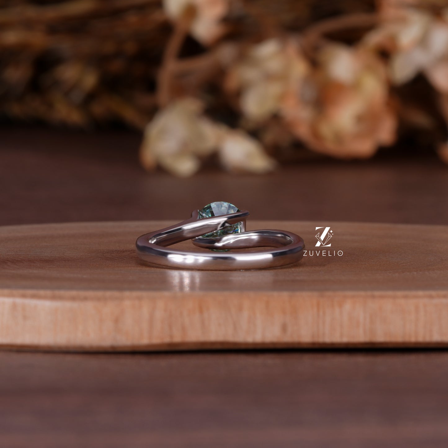 Light Green Moissanite Ring