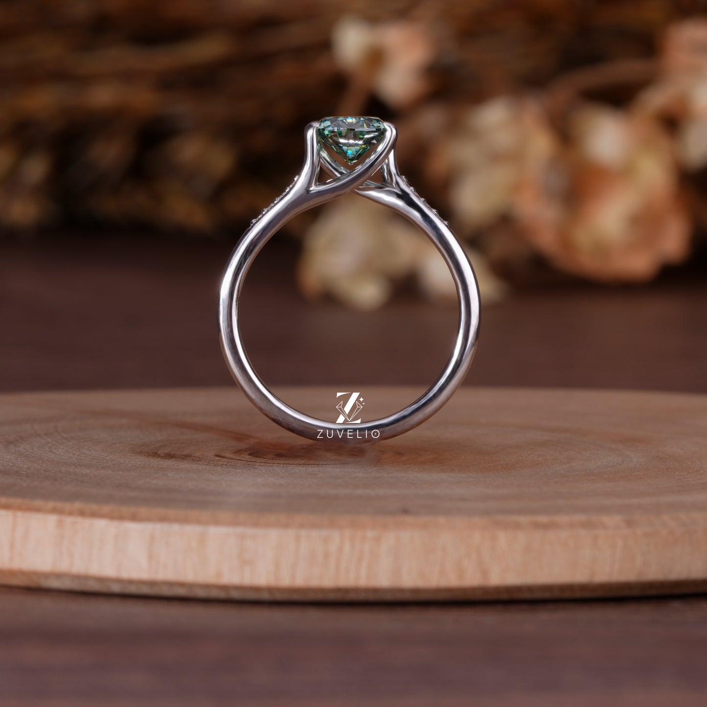 Light Green Moissanite Ring