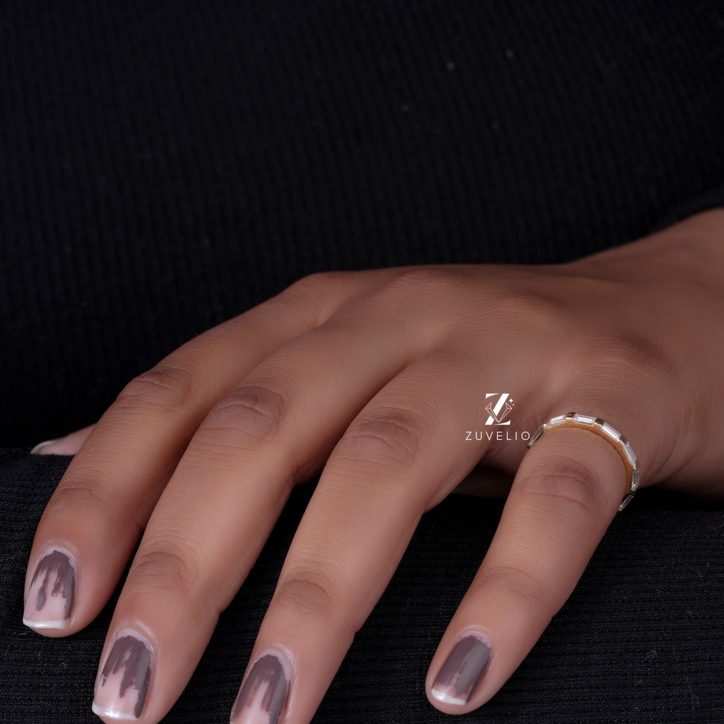 Dainty Baguette Moissanite Band