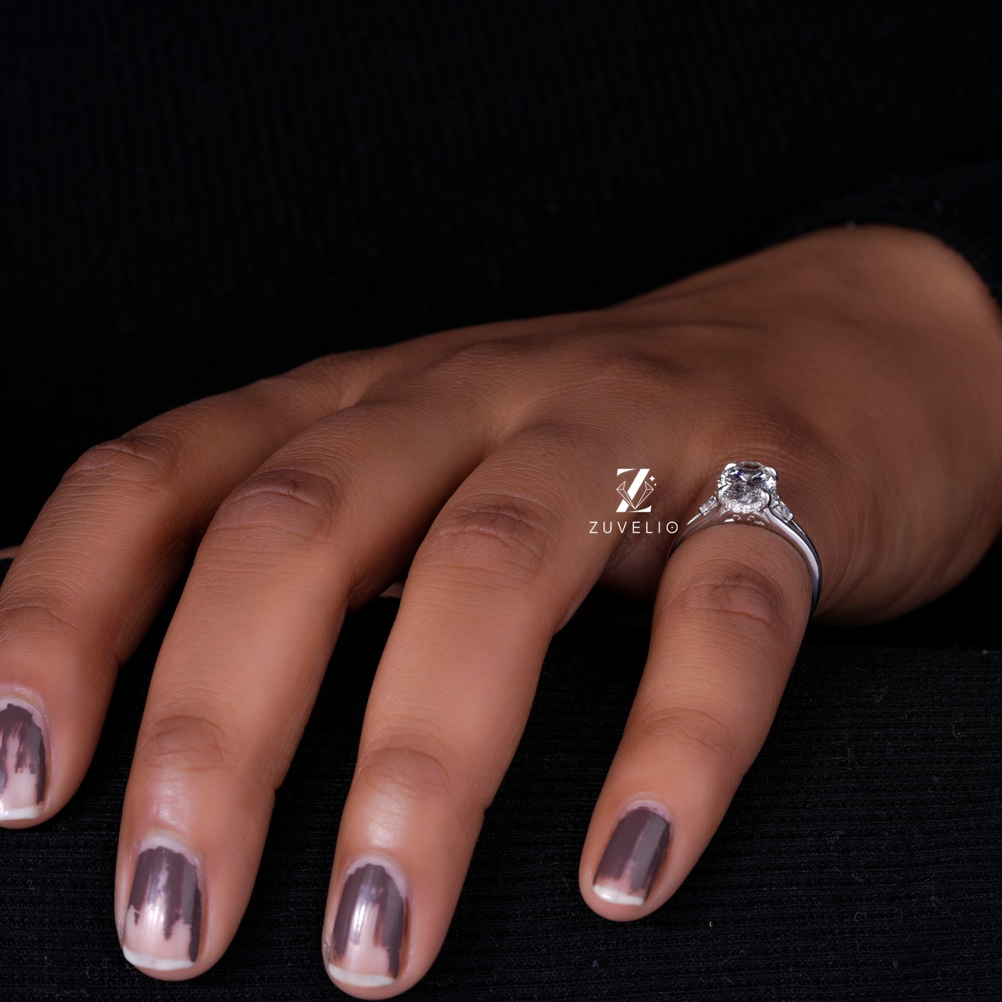 Oval Filigree Lab Diamond Ring