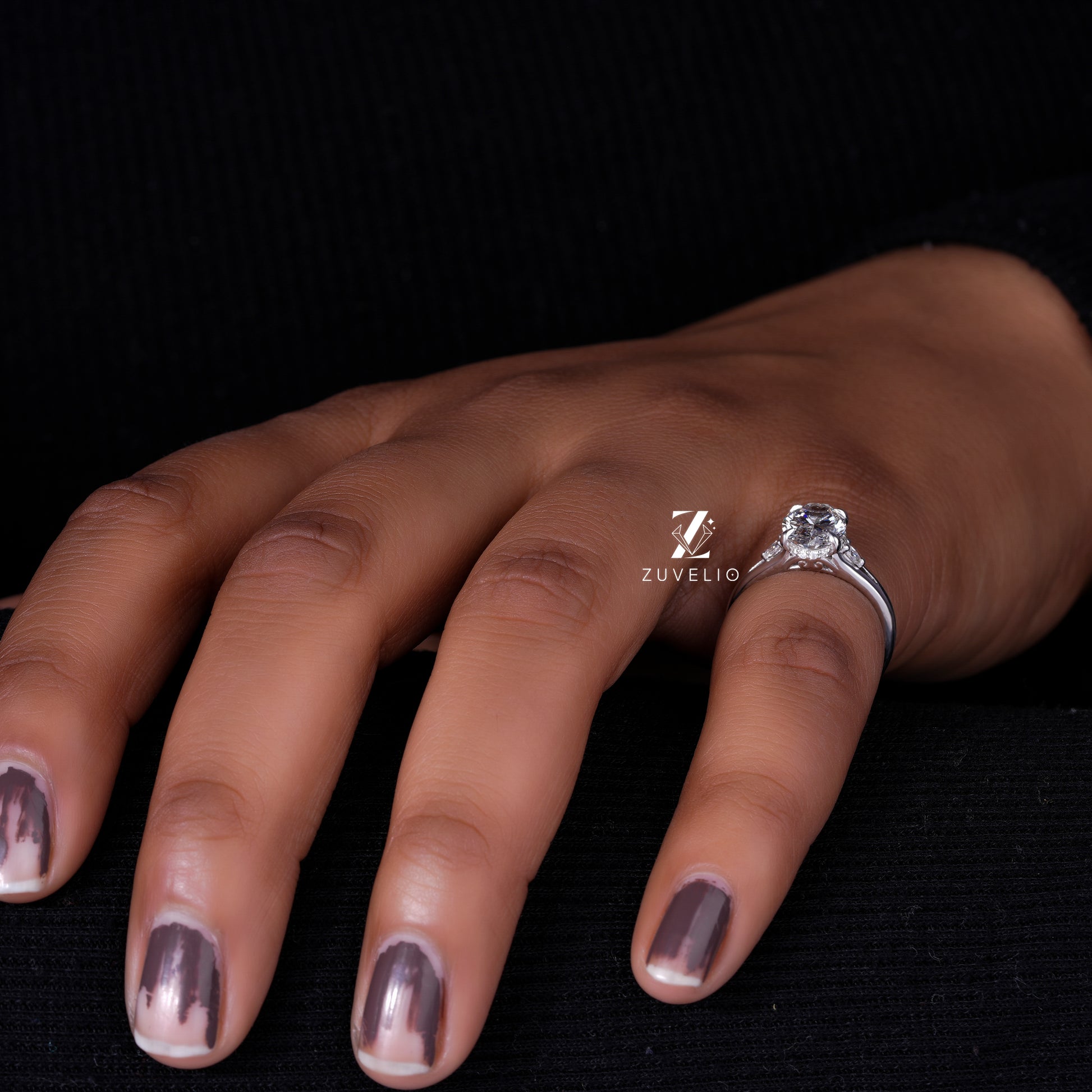 Oval Filigree Lab Diamond Ring