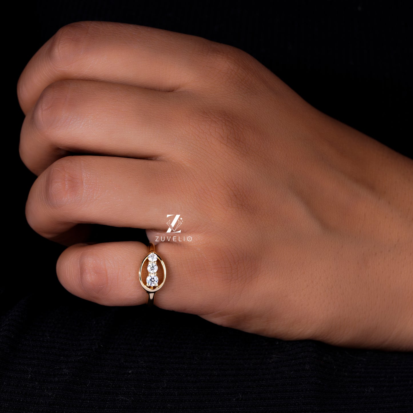 Round Moissanite Dome Ring