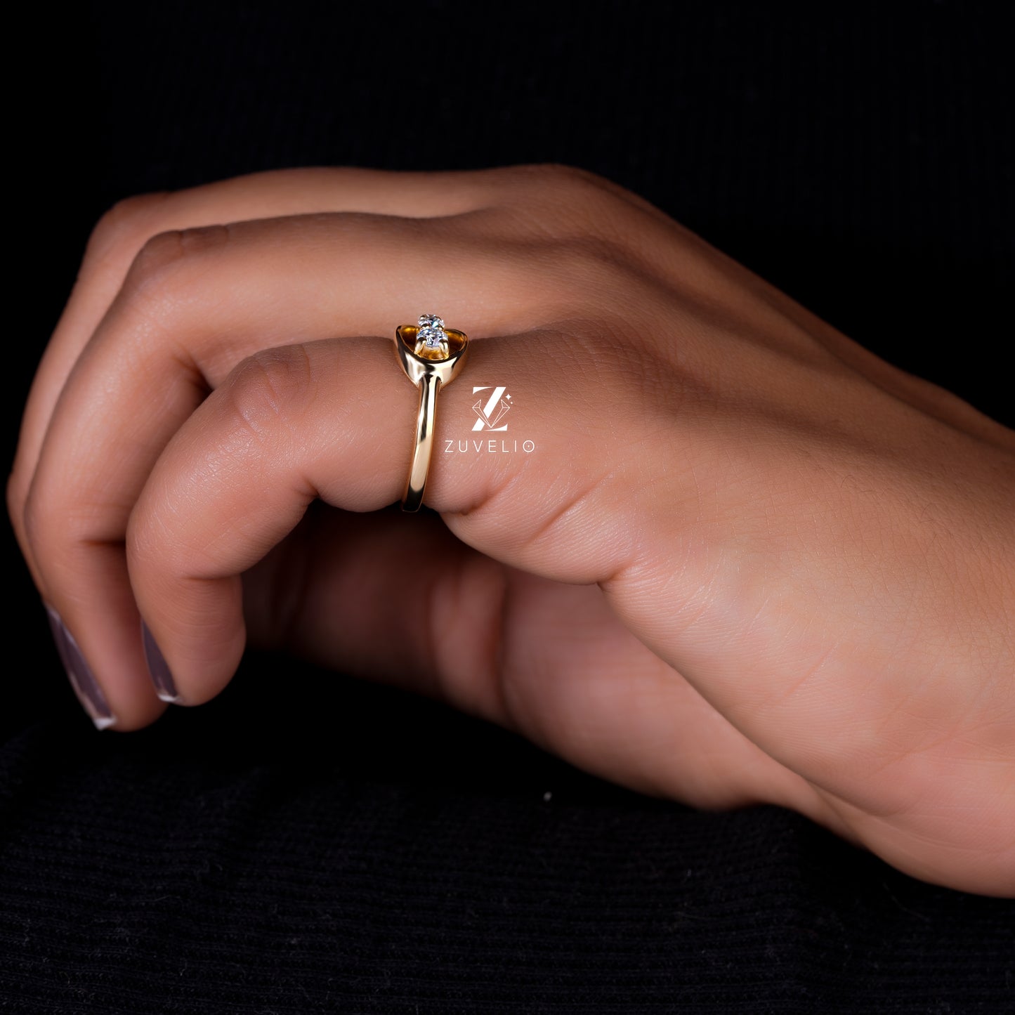 Round Moissanite Dome Ring