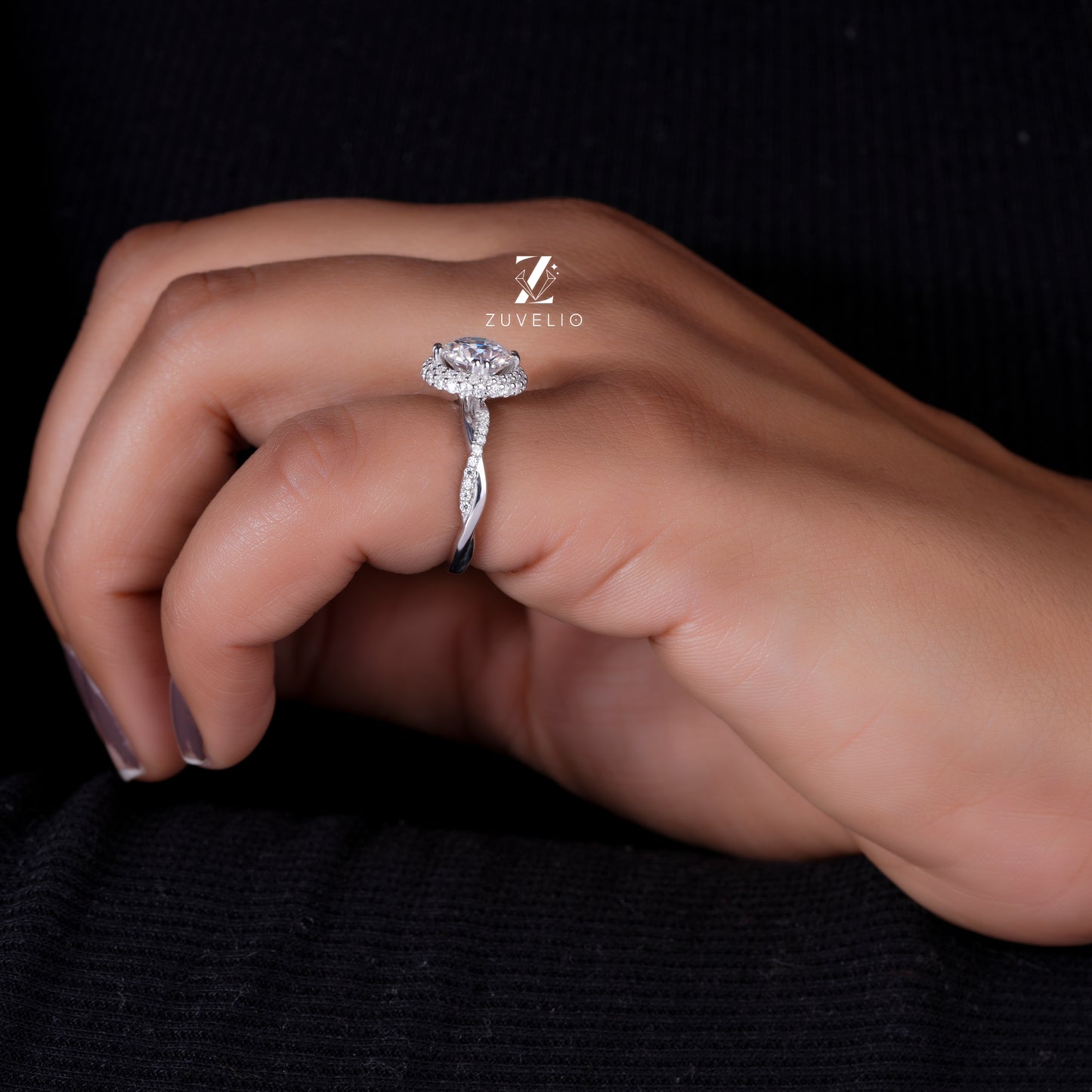 Round Double Halo Ring