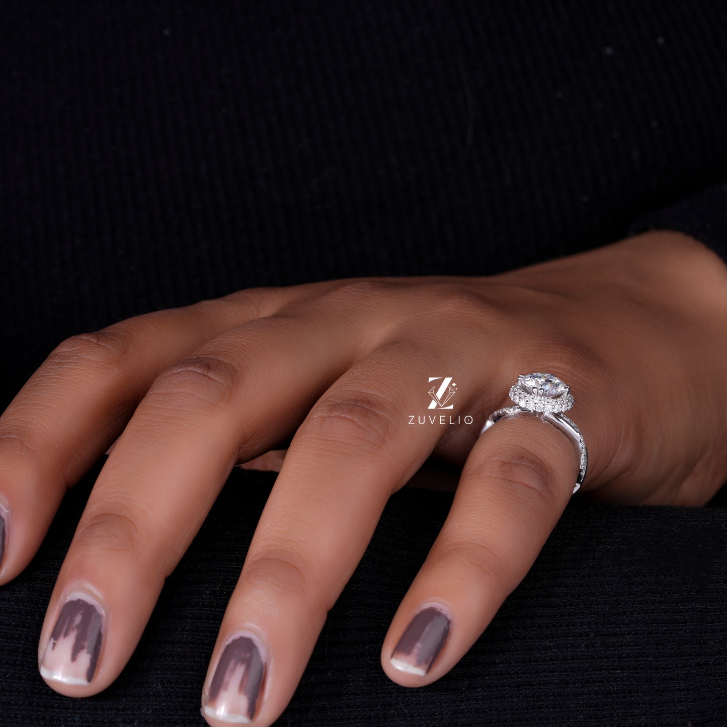 Round Double Halo Ring